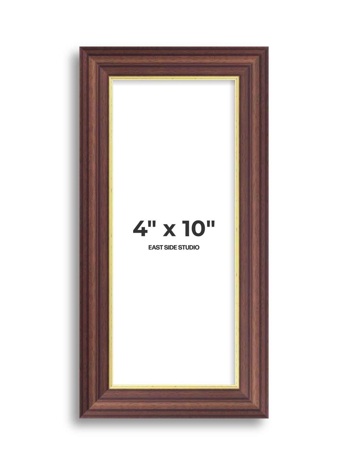 Antique Walnut & Gold 4" x 10" picture frame