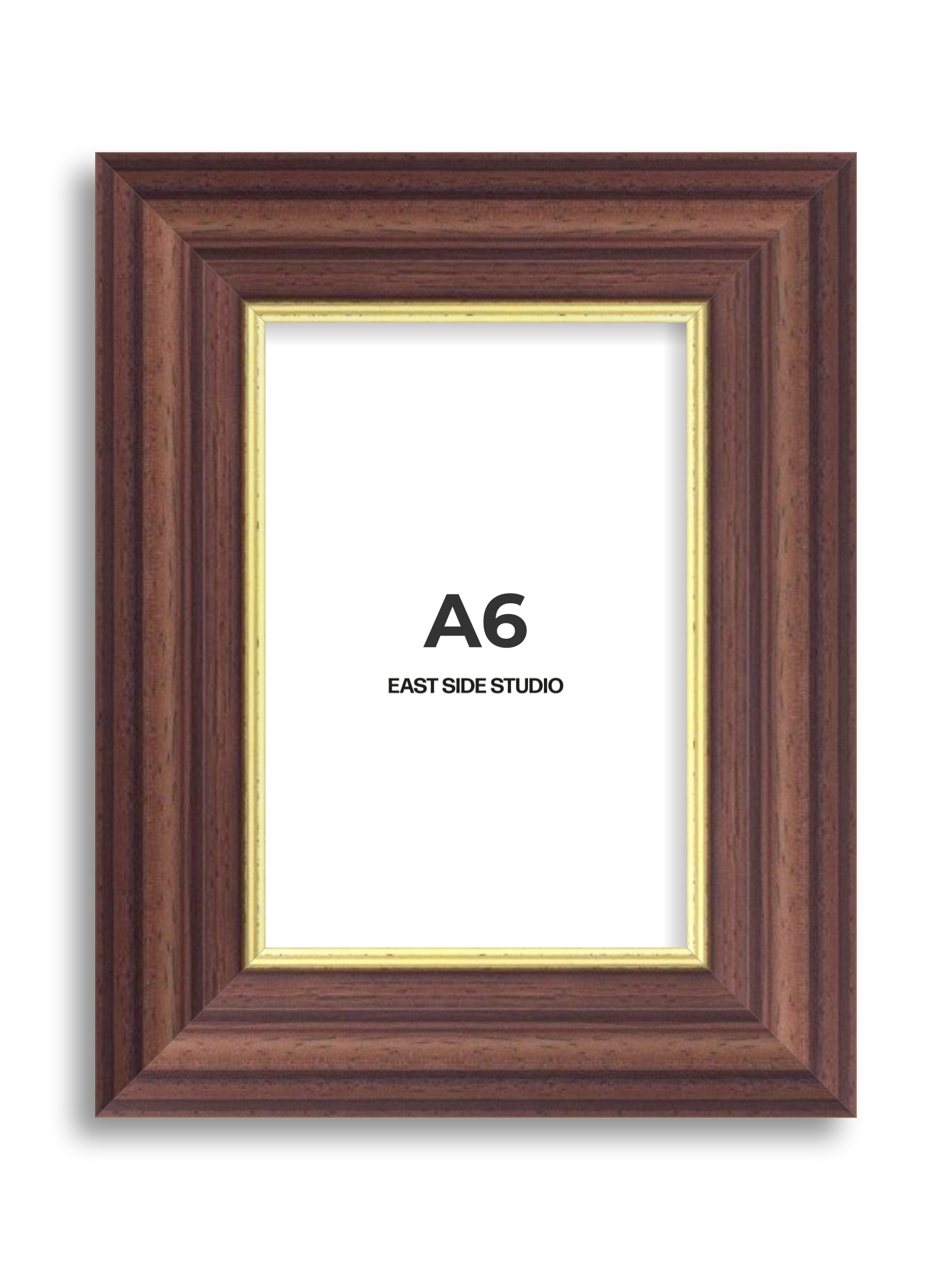 Antique Walnut & Gold A6 picture frame