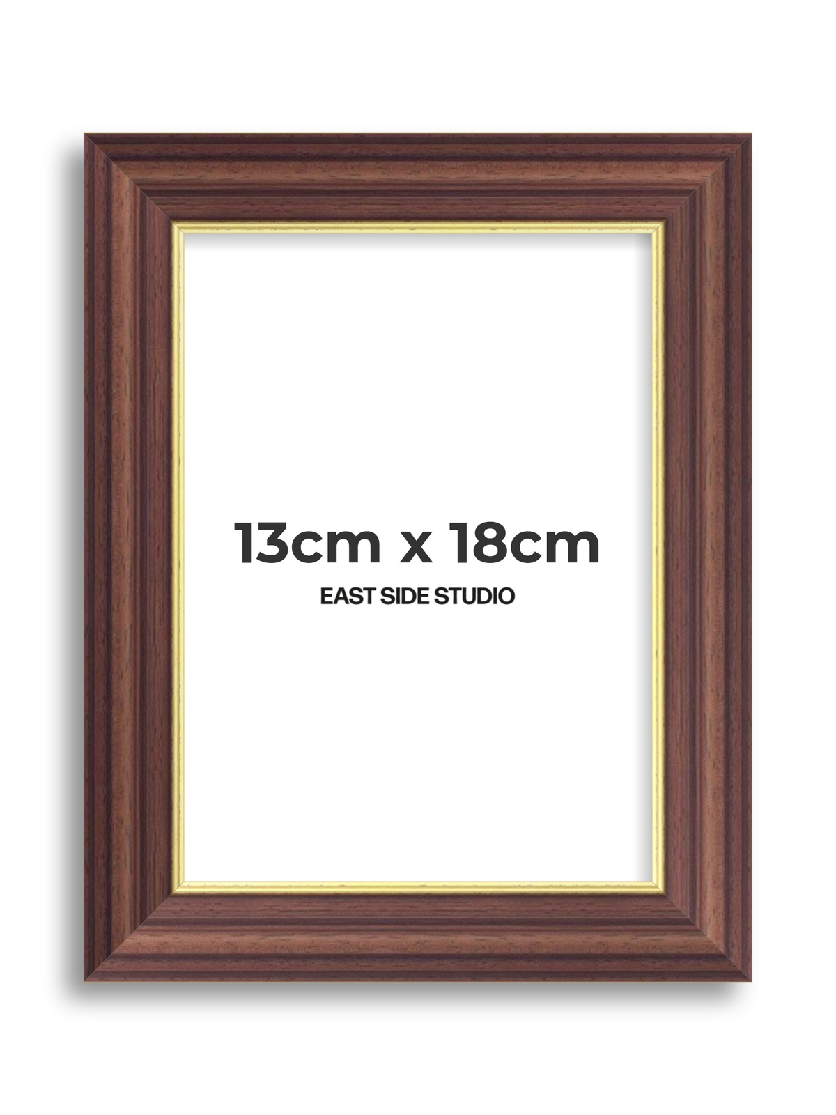 Antique Walnut & Gold 13cm x 18cm picture frame