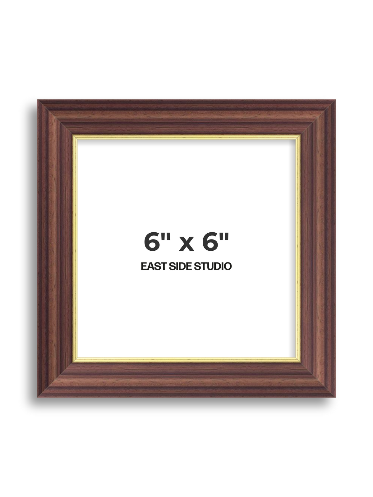 Antique Walnut & Gold 6" x 6" picture frame