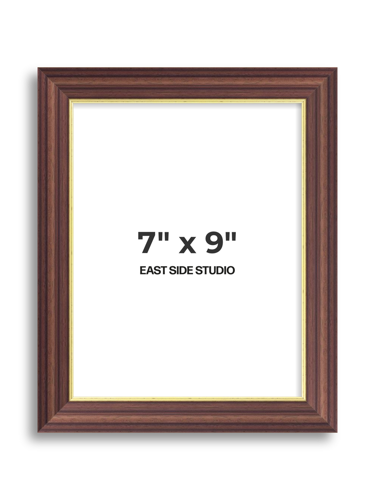 Antique Walnut & Gold 7" x 9" picture frame