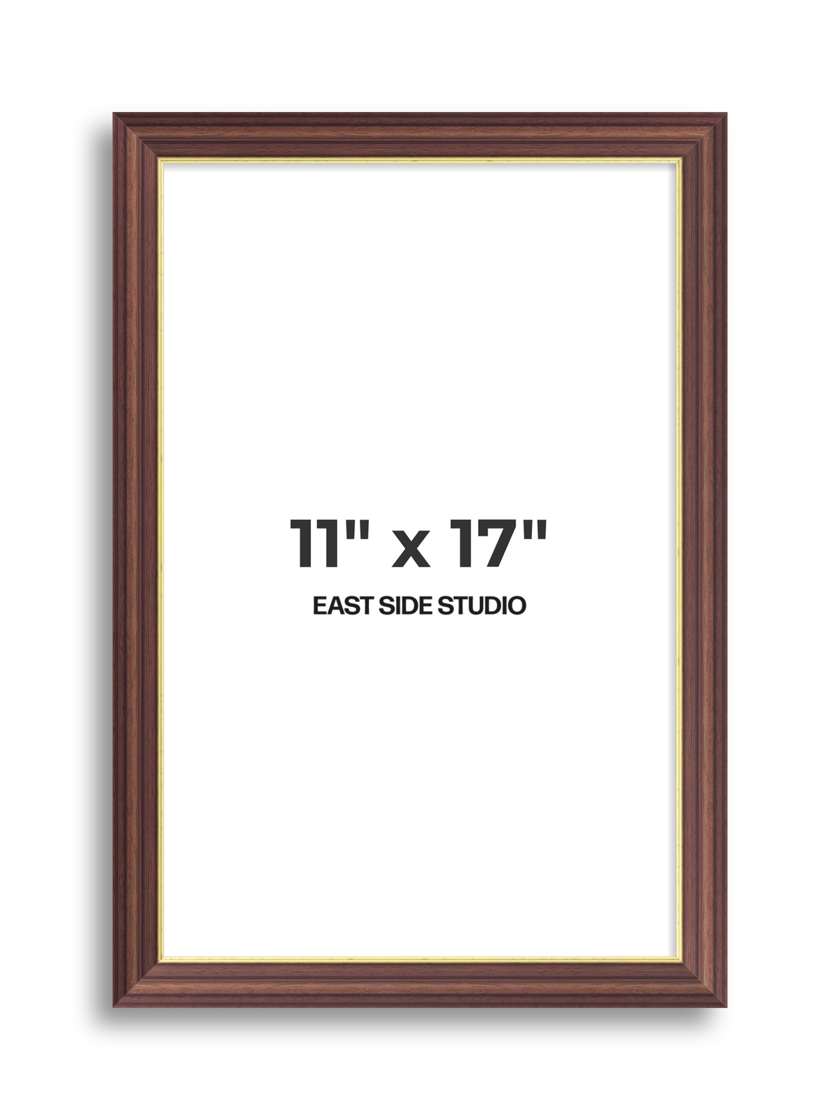Antique Walnut & Gold 11" x 17" picture frame
