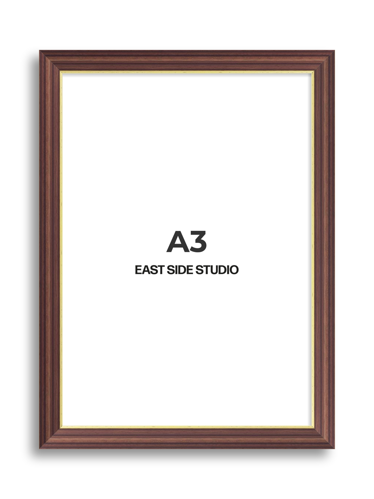 Antique Walnut & Gold A3 picture frame