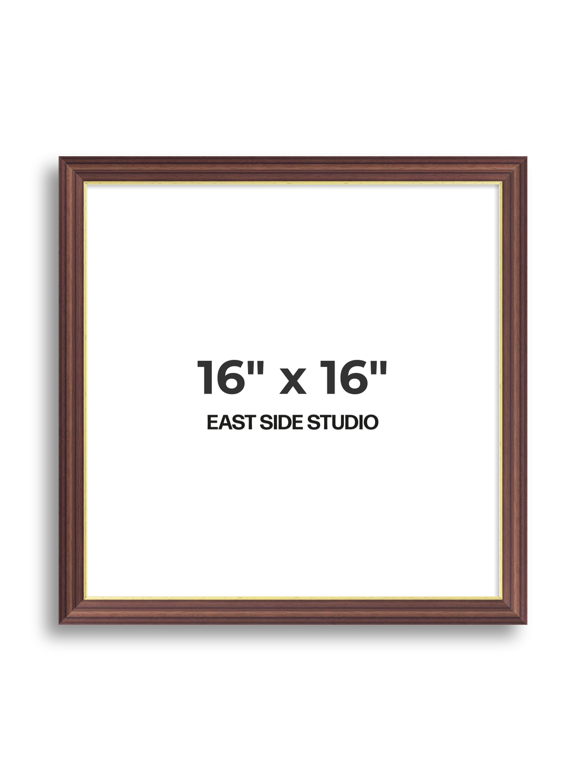 Antique Walnut & Gold 16" x 16" picture frame