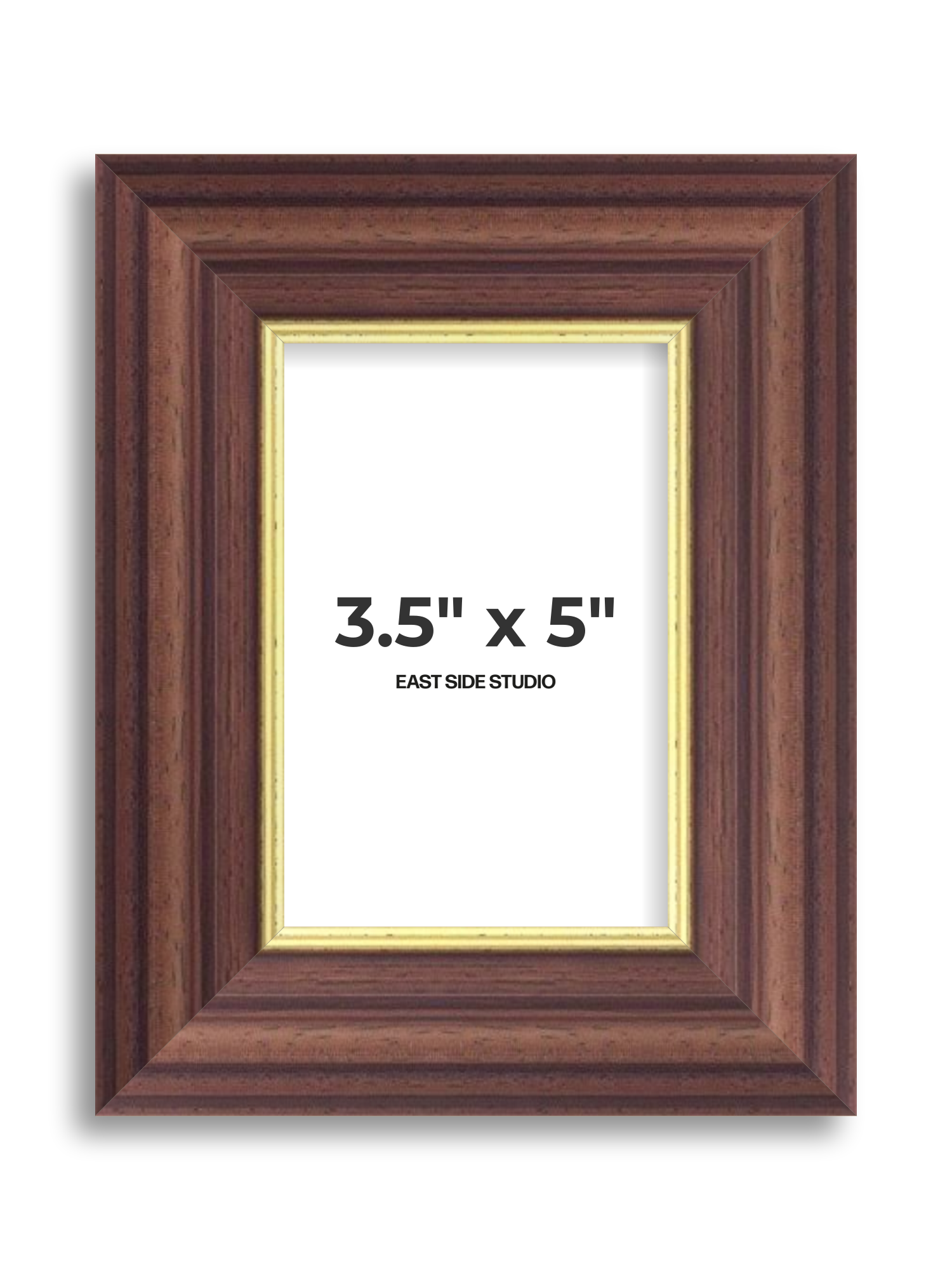 Antique Walnut & Gold 3.5" x 5" picture frame