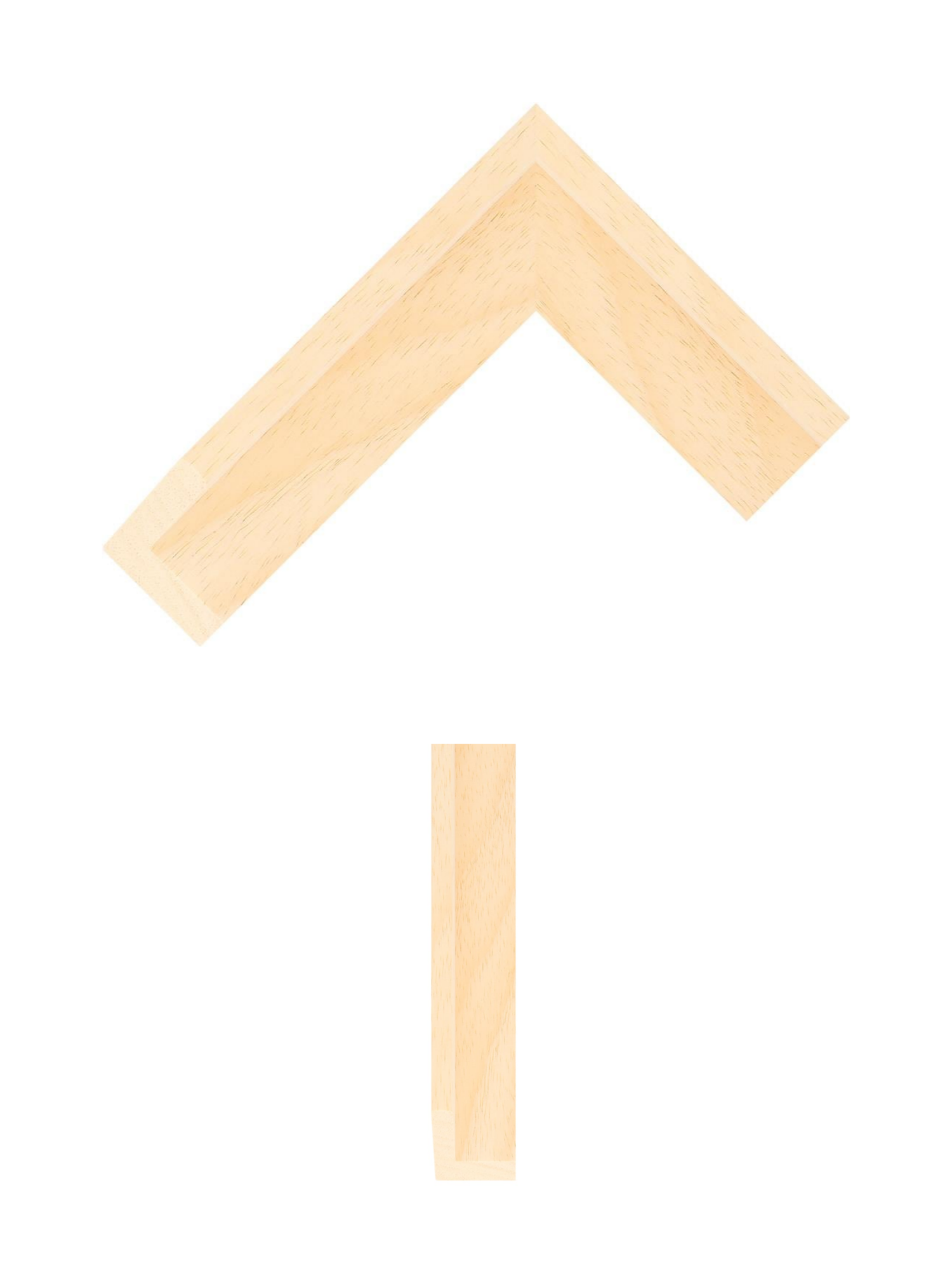 Natural Wood canvas tray frame corner and side profile