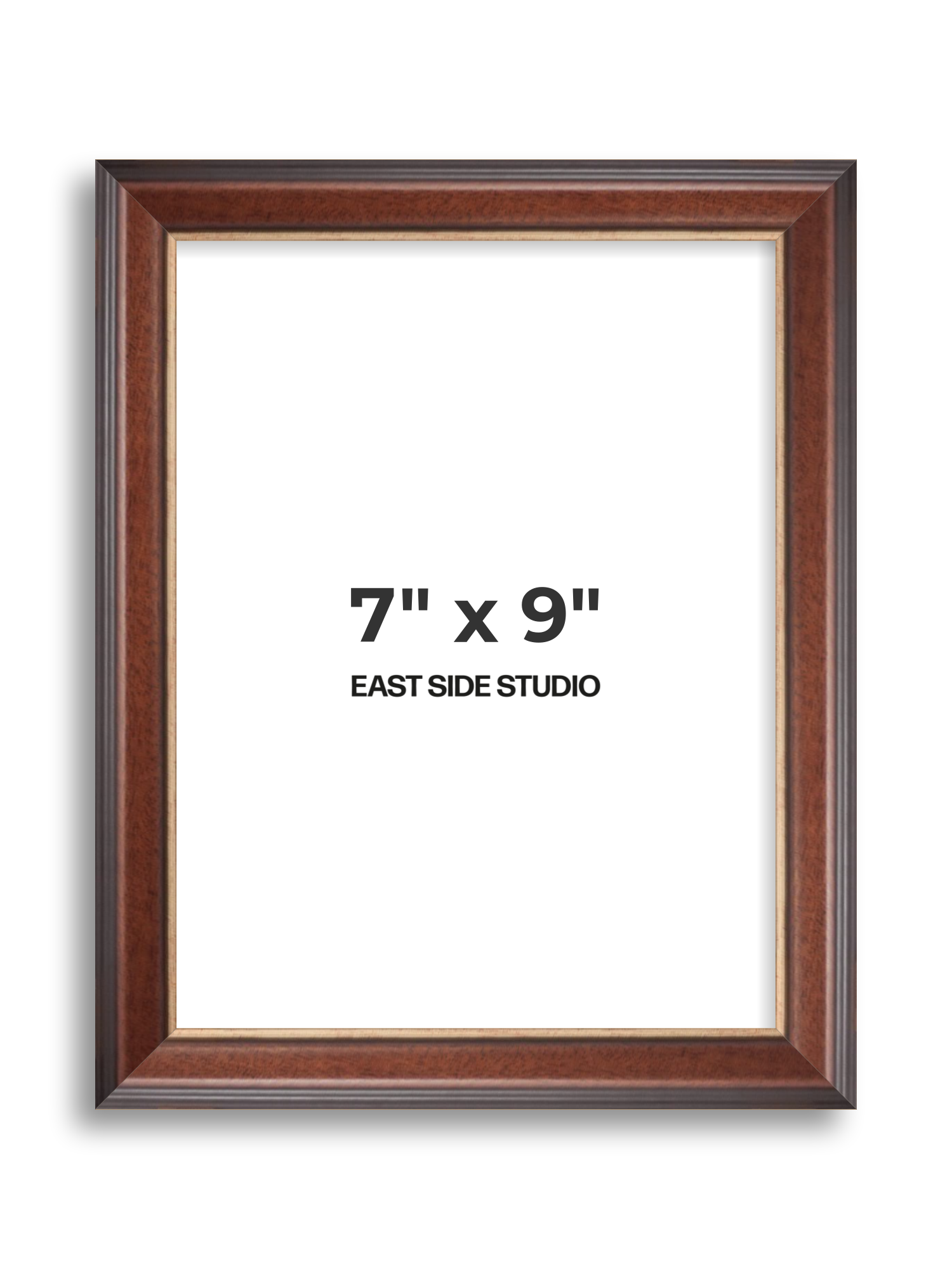 Antique Walnut & Gold 7" x 9" picture frame