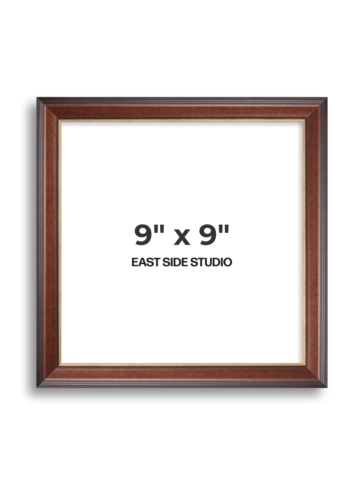 Antique Walnut & Gold 9" x 9" picture frame