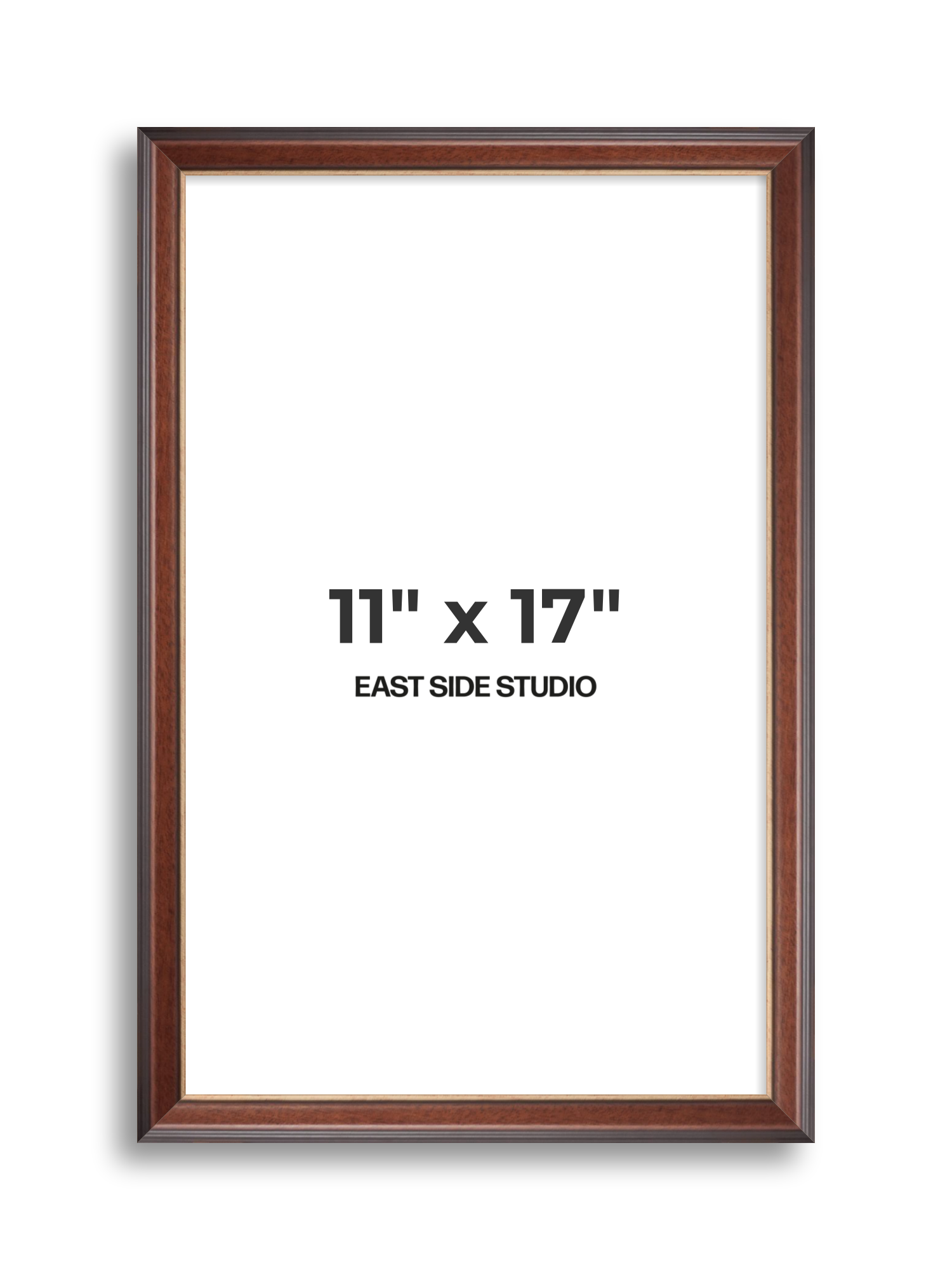 Antique Walnut & Gold 11" x 17" picture frame