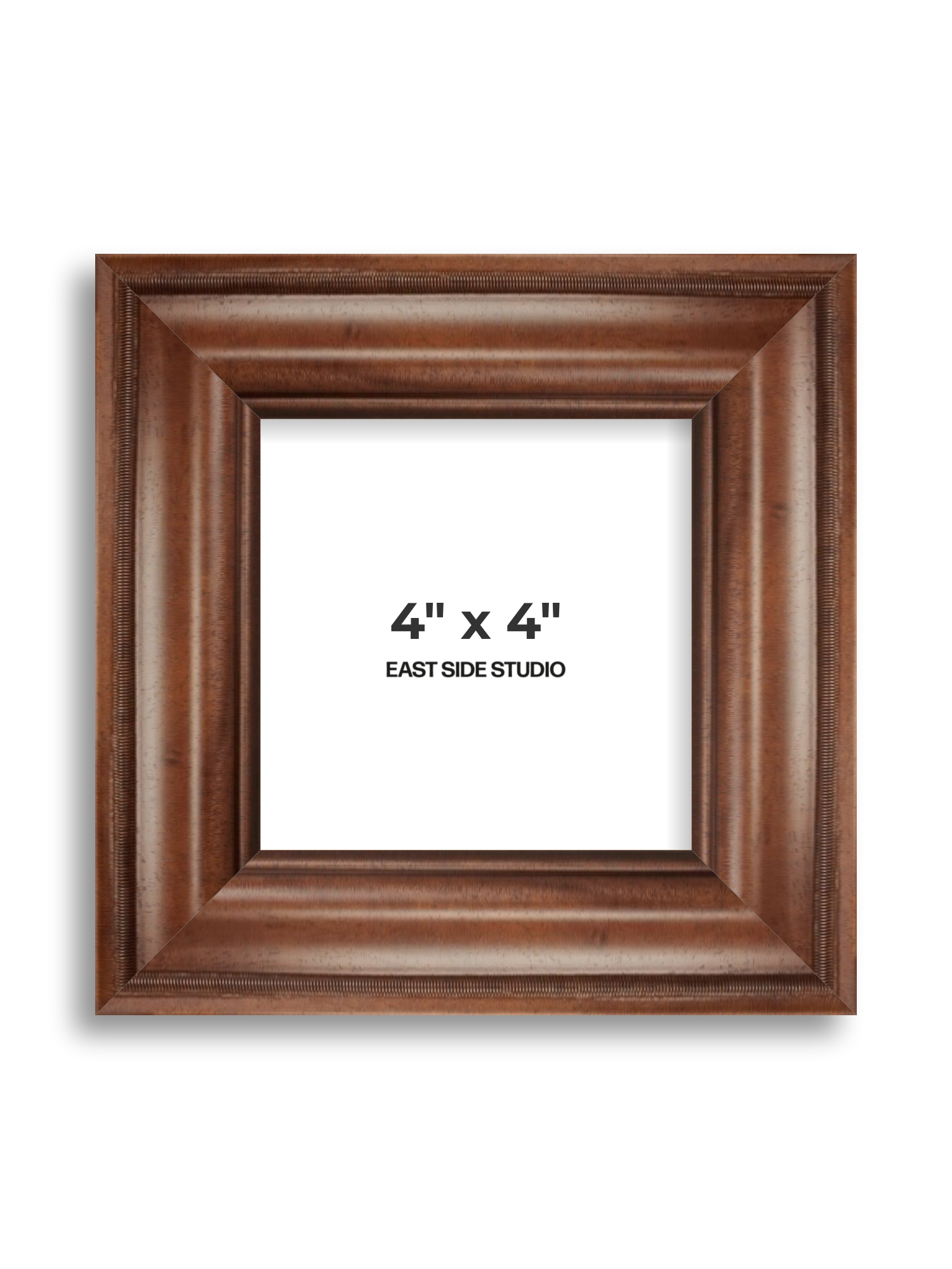 Wide Antique Walnut 4" x 4" picture frame