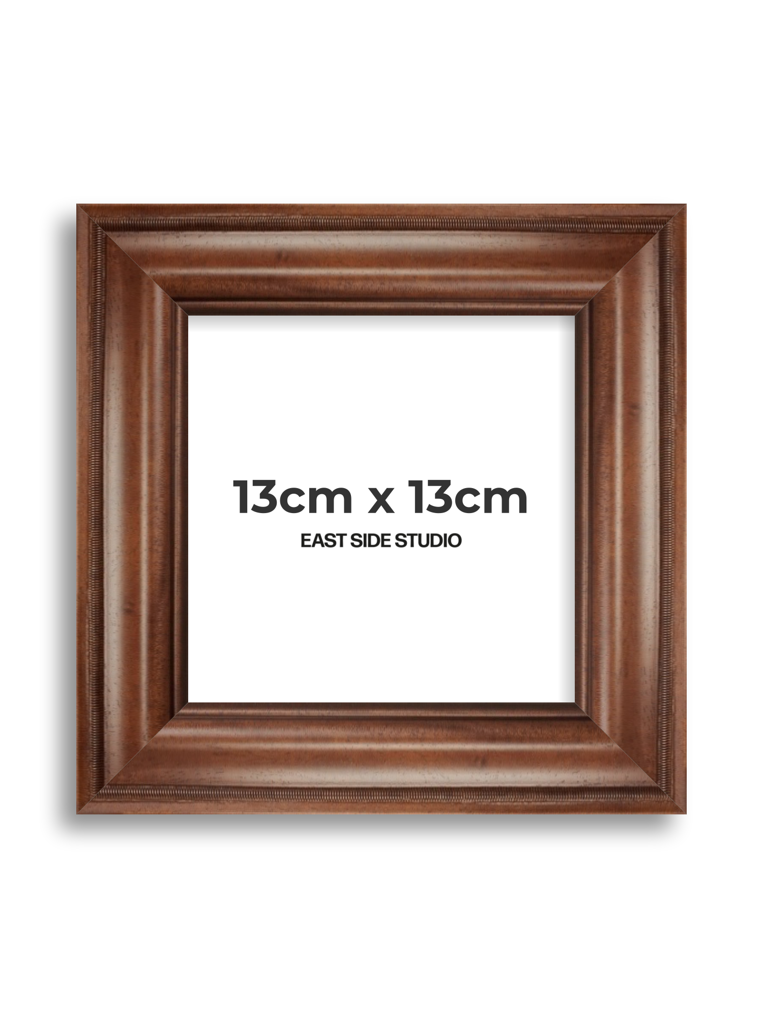 Wide Antique Walnut 13cm x 13cm picture frame