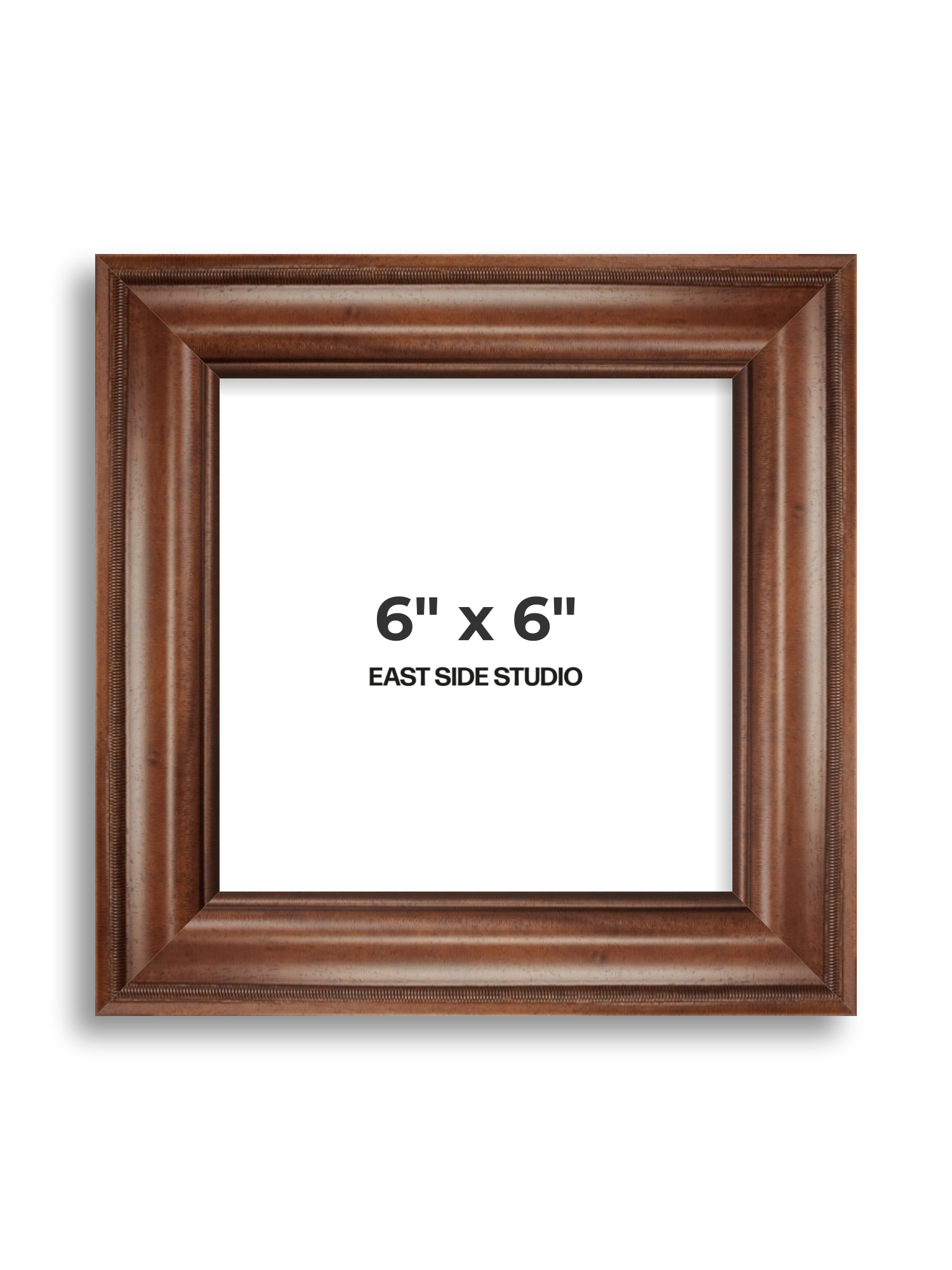 Wide Antique Walnut 6" x 6" picture frame