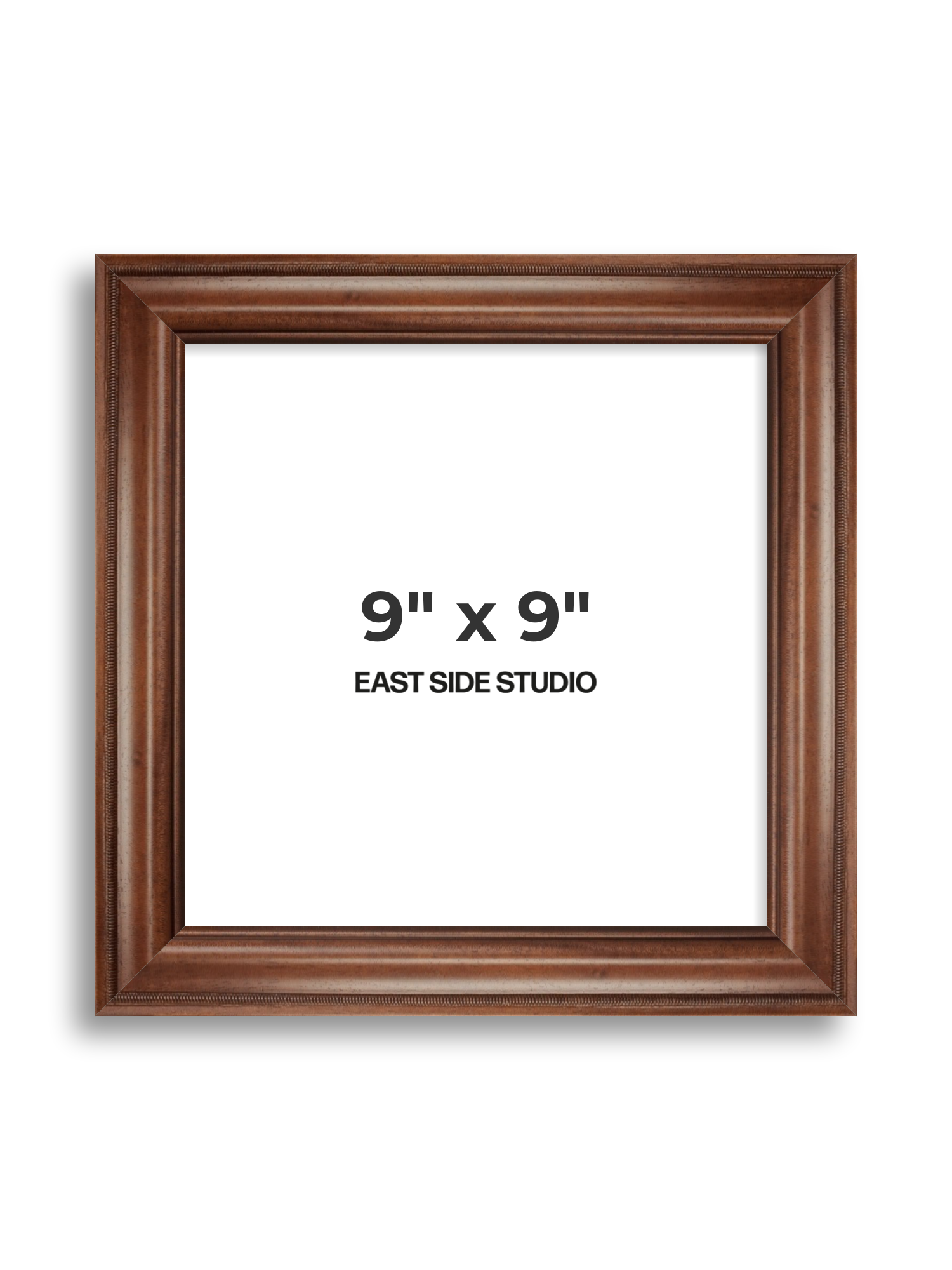 Wide Antique Walnut 9" x 9" picture frame