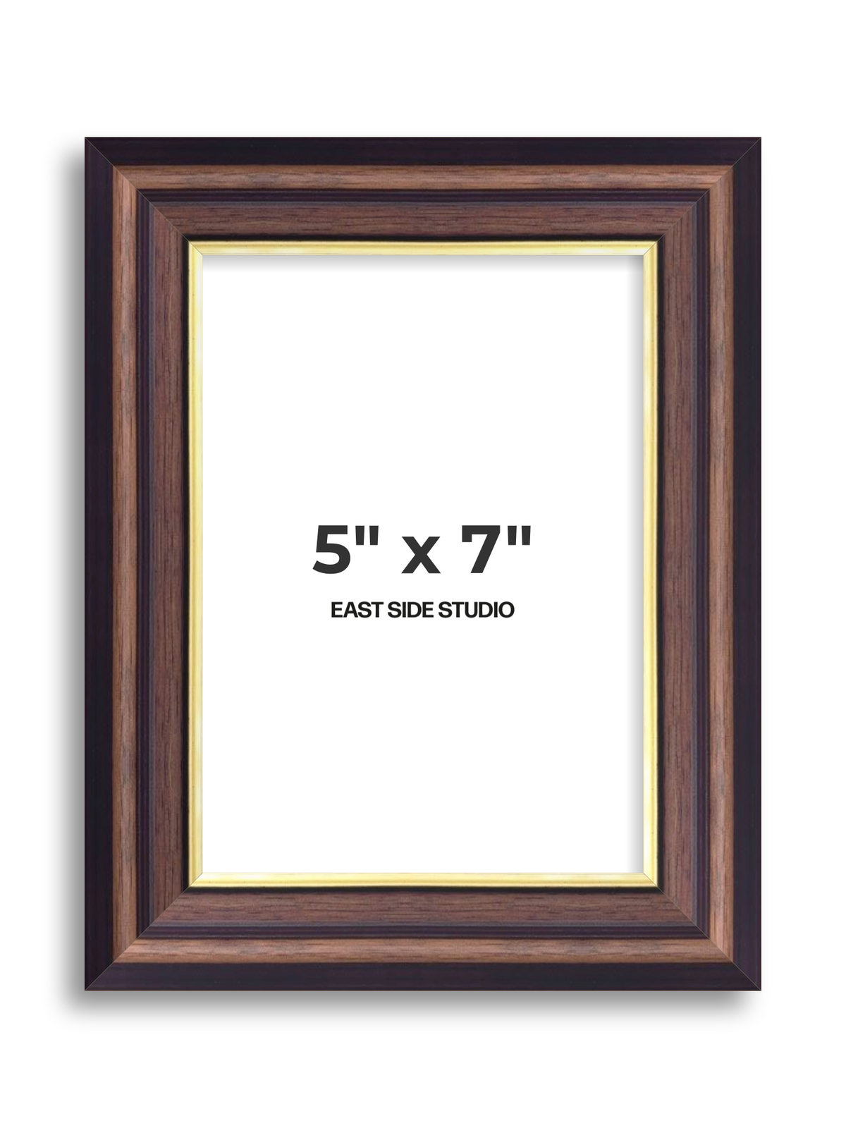 Antique Walnut & Gold 5" x 7" picture frame