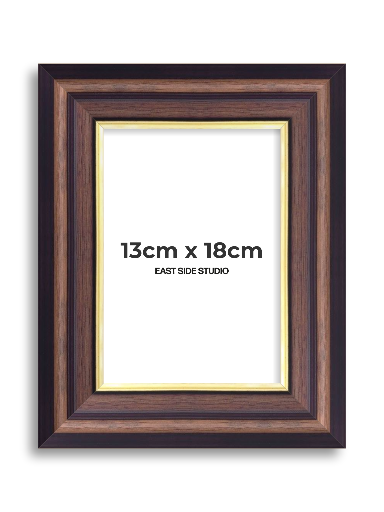 Antique Walnut & Gold 13cm x 18cm picture frame