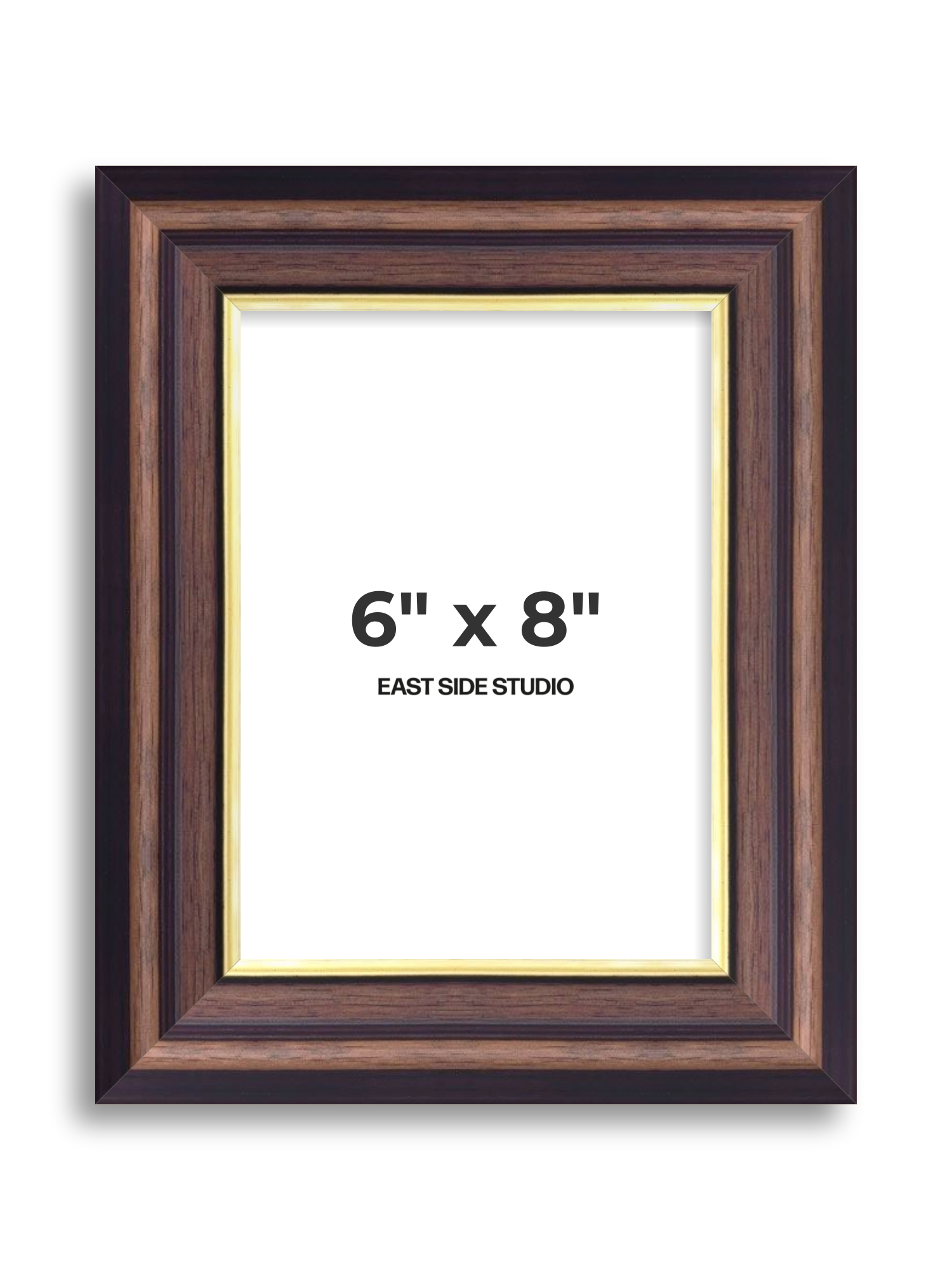 Antique Walnut & Gold 6" x 8" picture frame