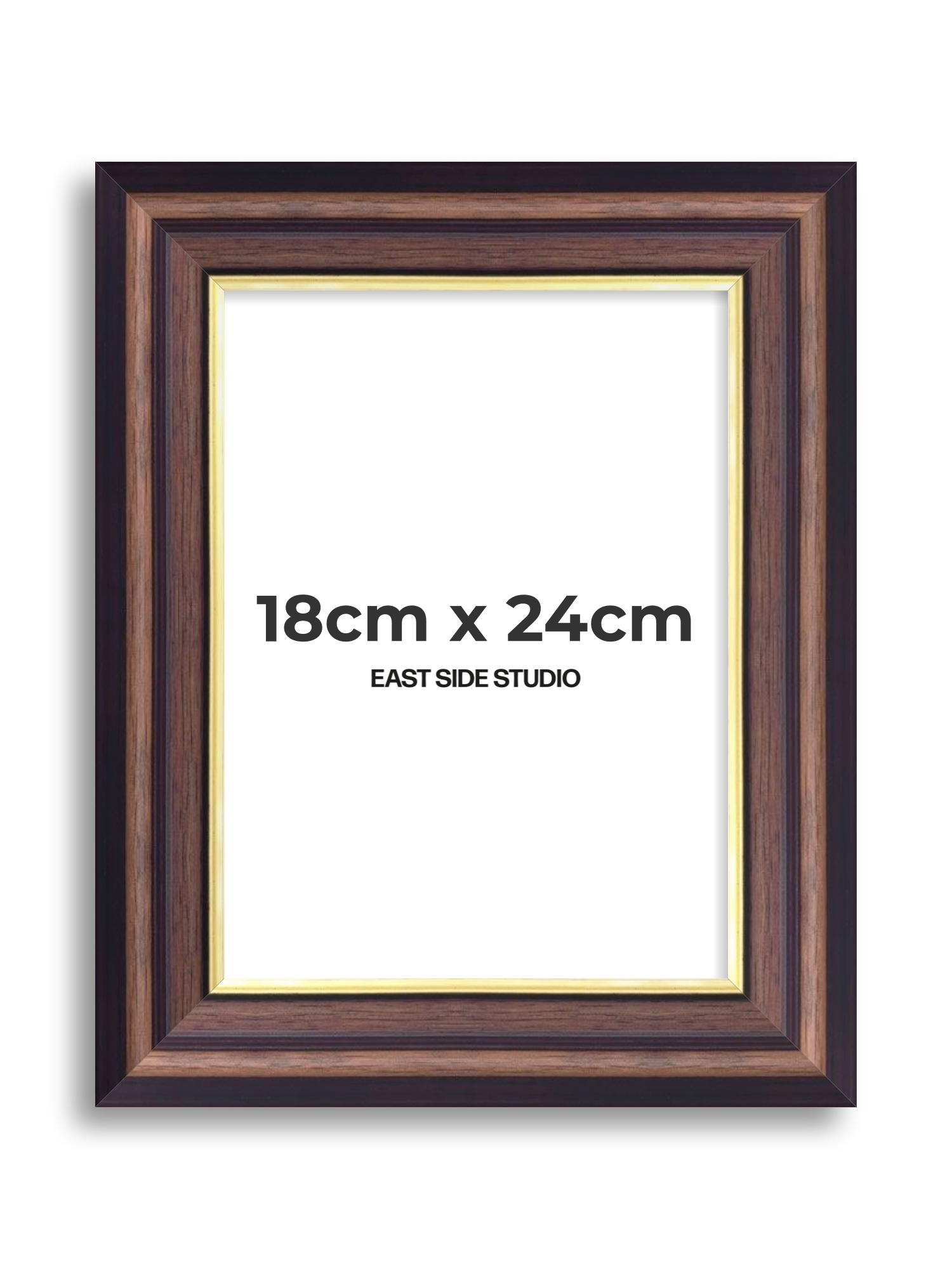 Antique Walnut & Gold 18cm x 24cm picture frame