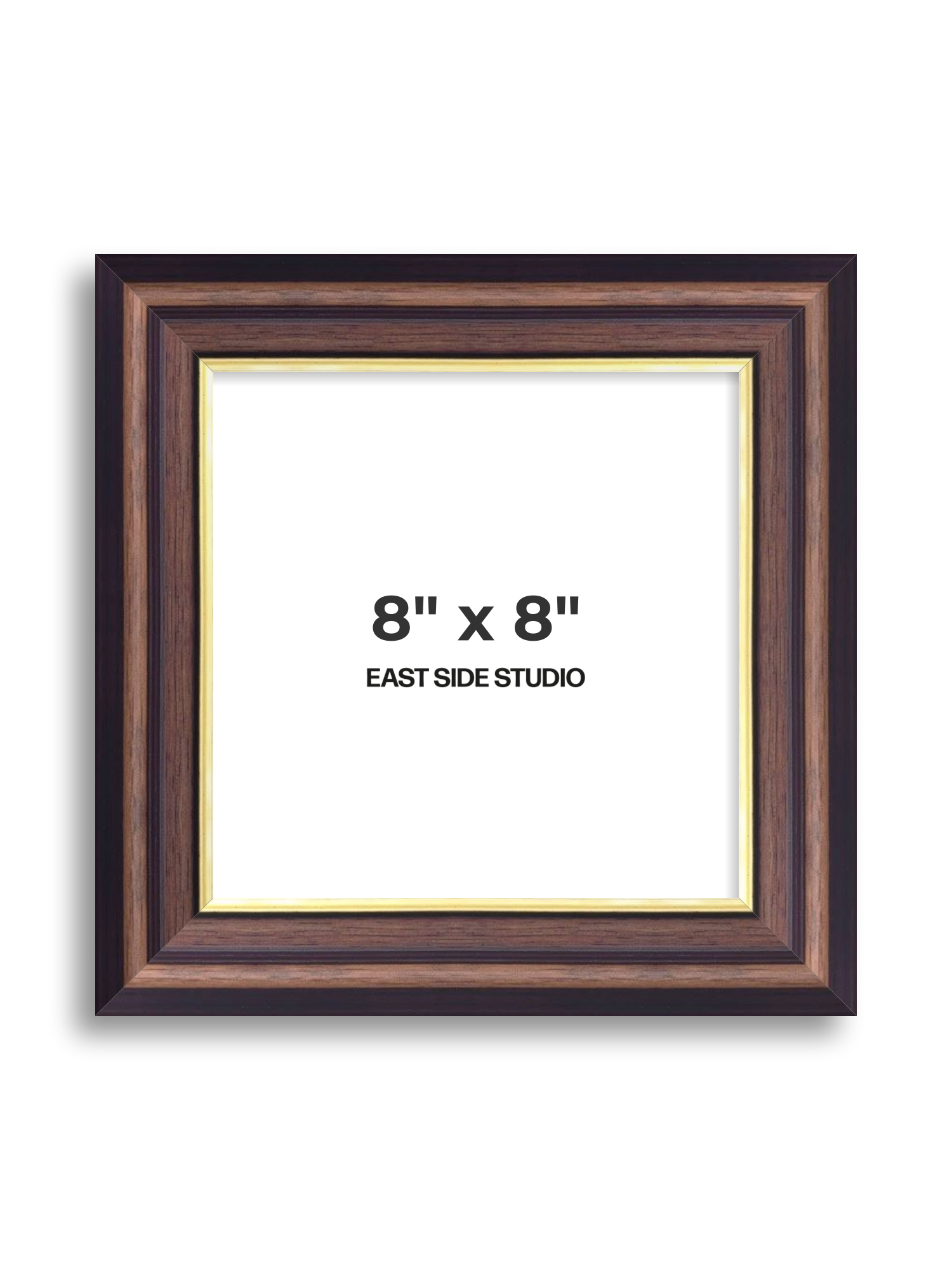 Antique Walnut & Gold 8" x 8" picture frame