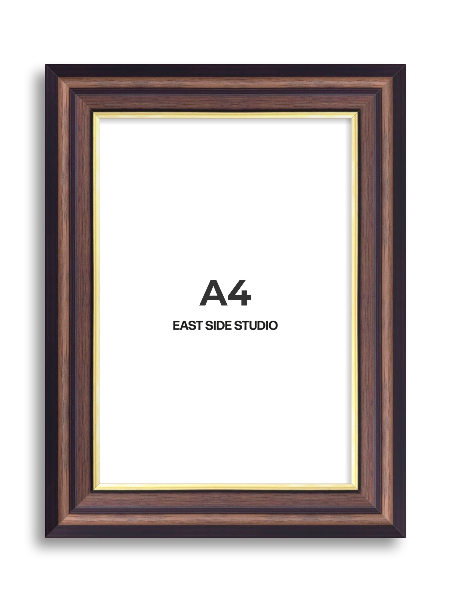 Antique Walnut & Gold A4 picture frame