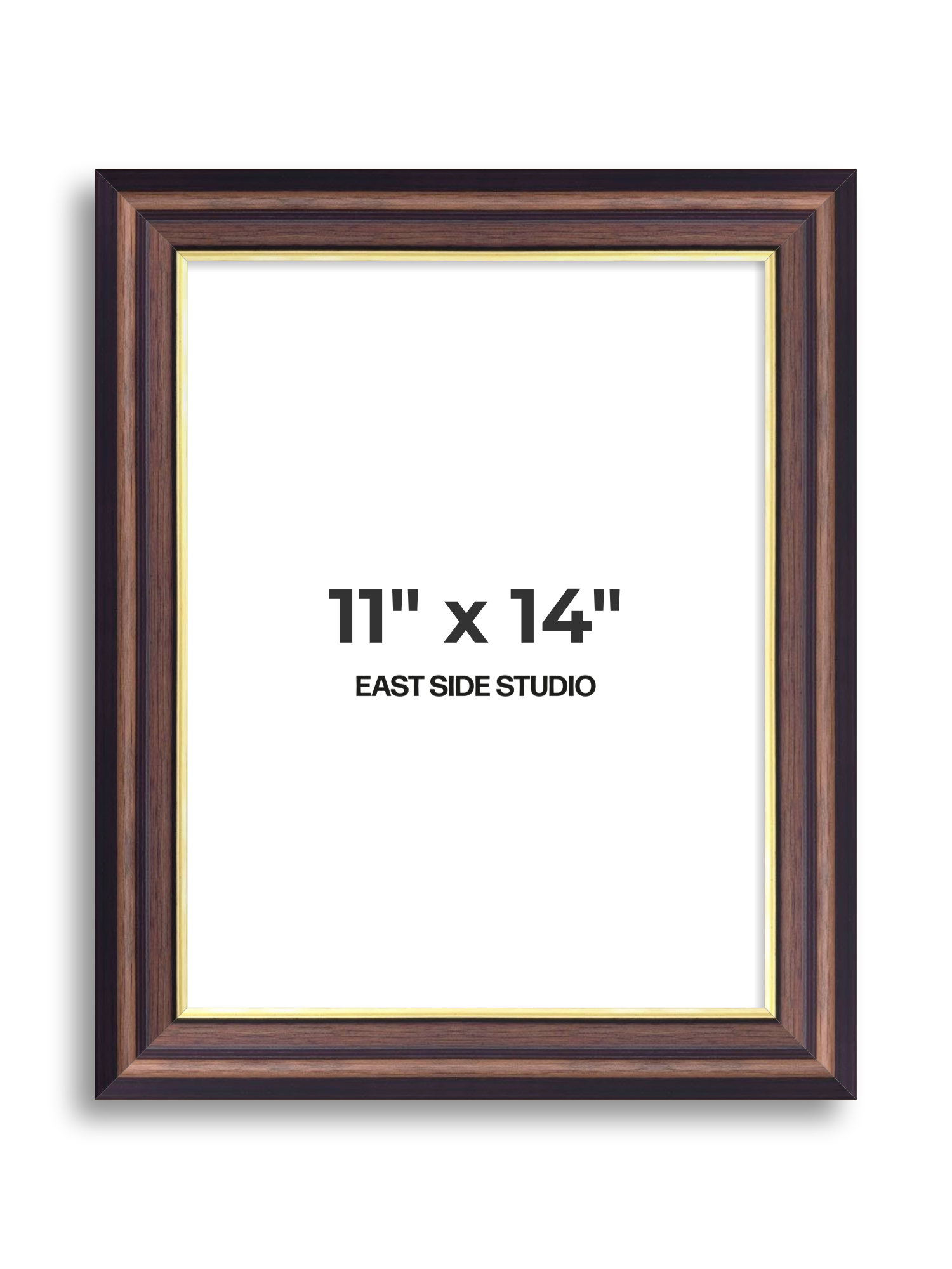 Antique Walnut & Gold 11" x 14" picture frame