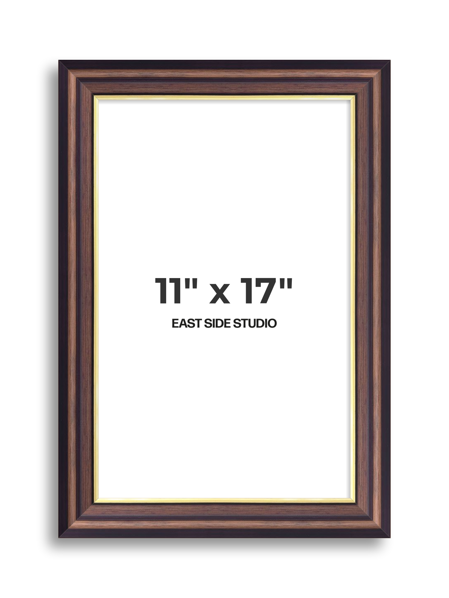 Antique Walnut & Gold 11" x 17" picture frame