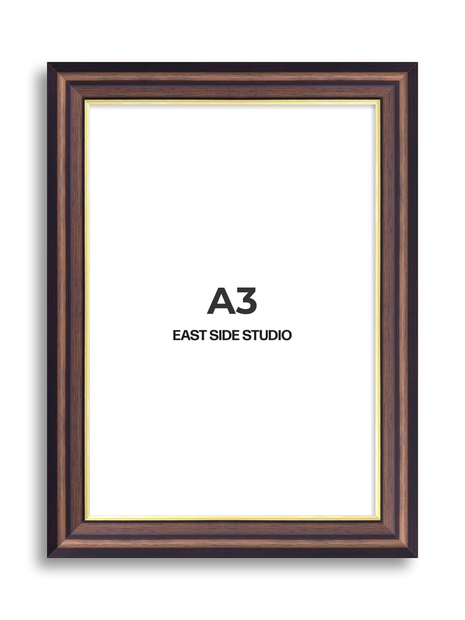 Antique Walnut & Gold A3 picture frame