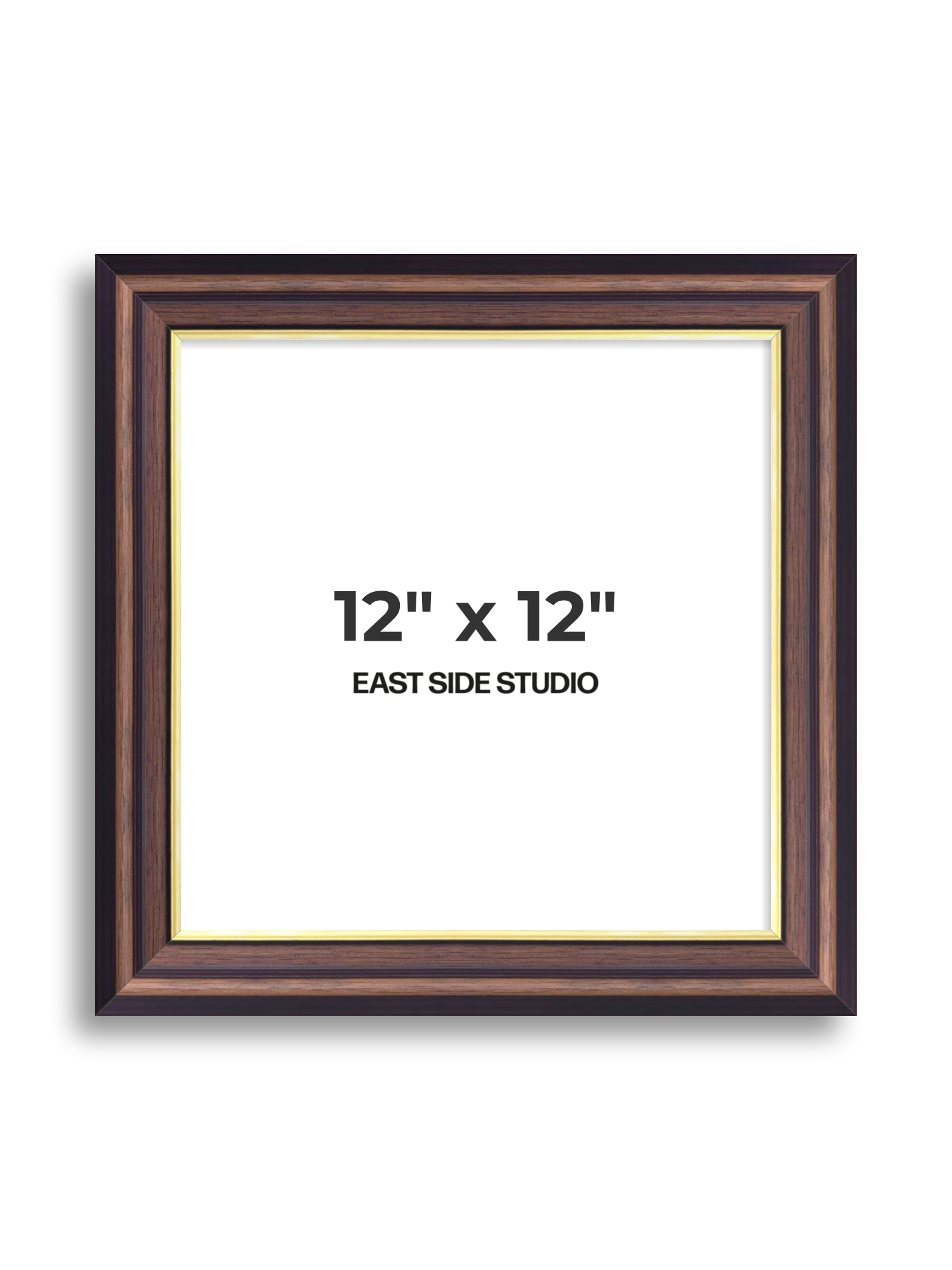 Antique Walnut & Gold 12" x 12" picture frame