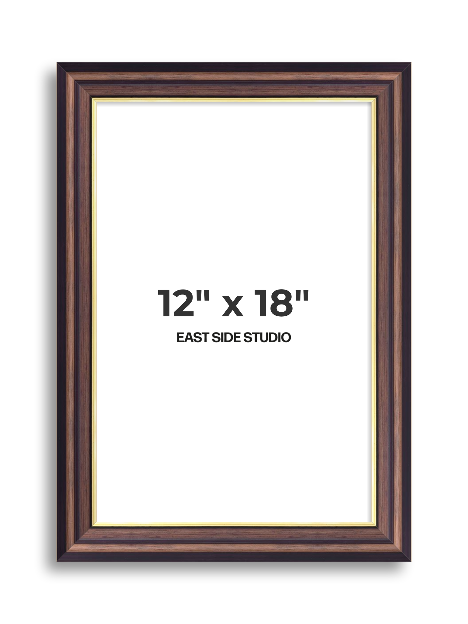Antique Walnut & Gold 12" x 18" picture frame