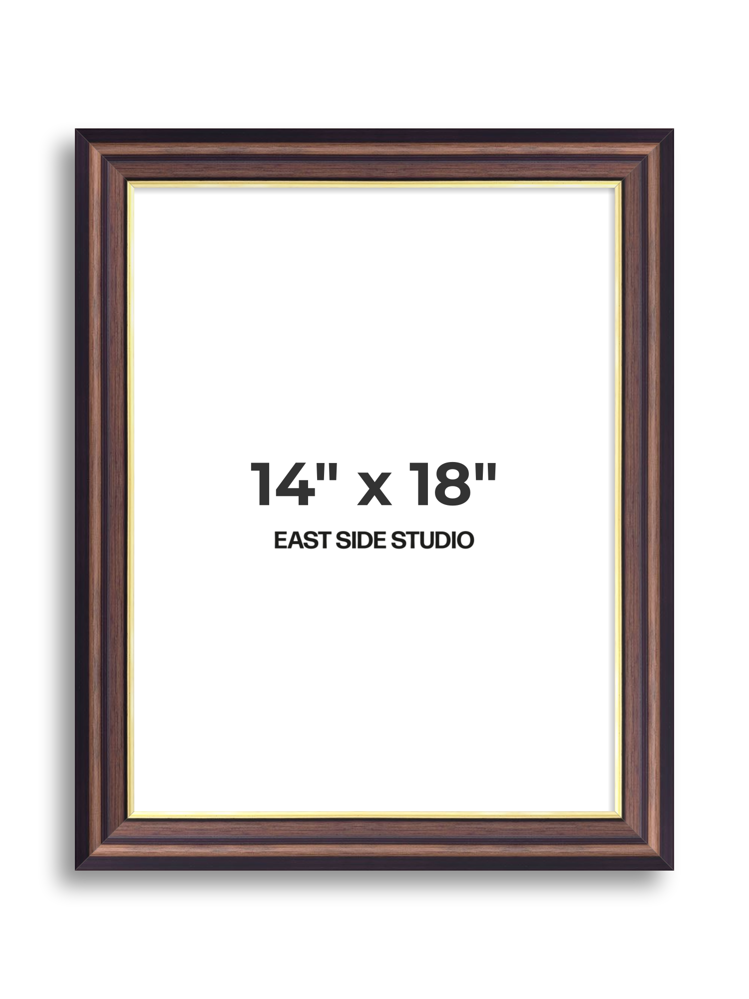 Antique Walnut & Gold 14" x 18" picture frame
