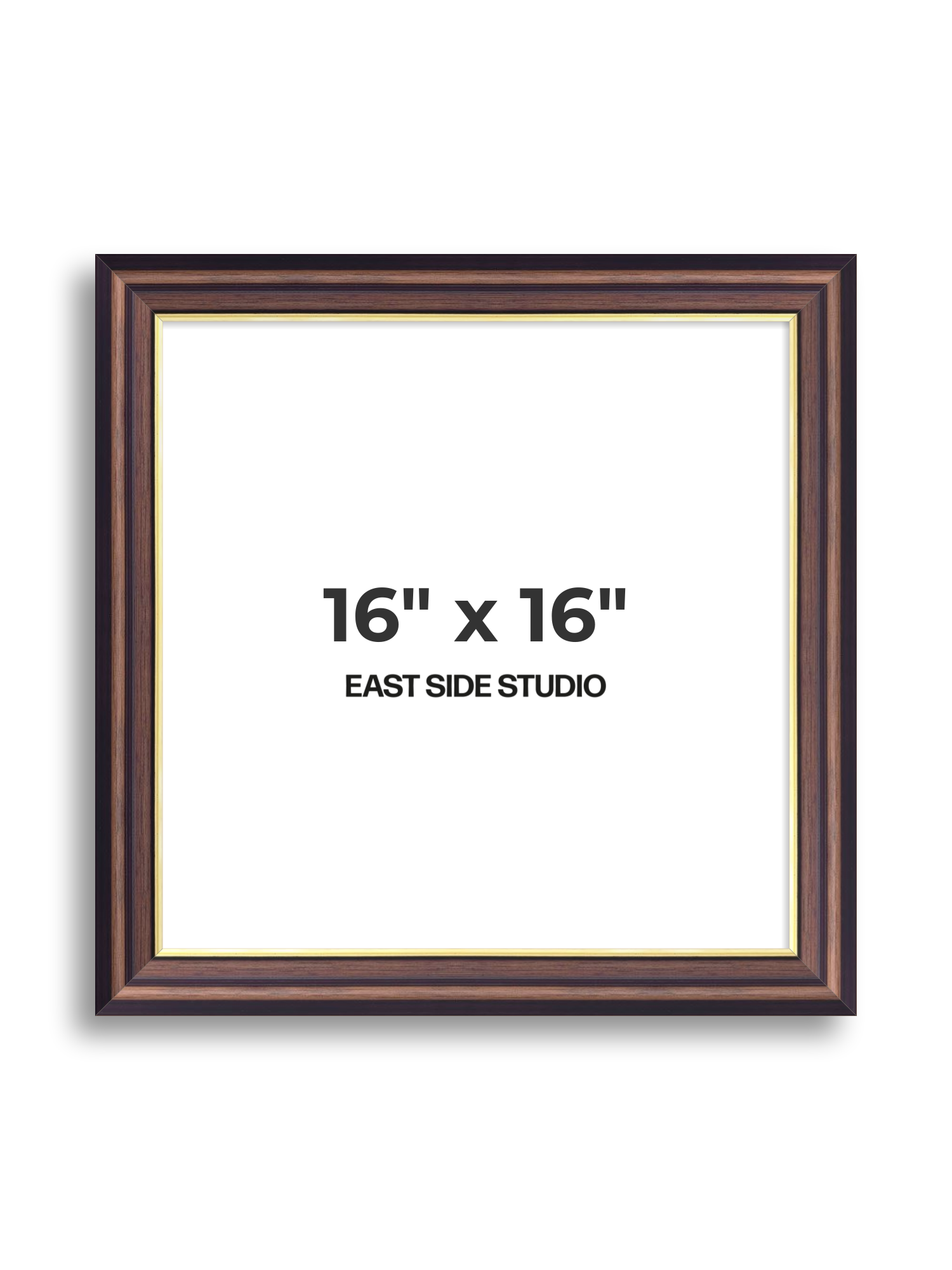 Antique Walnut & Gold 16" x 16" picture frame