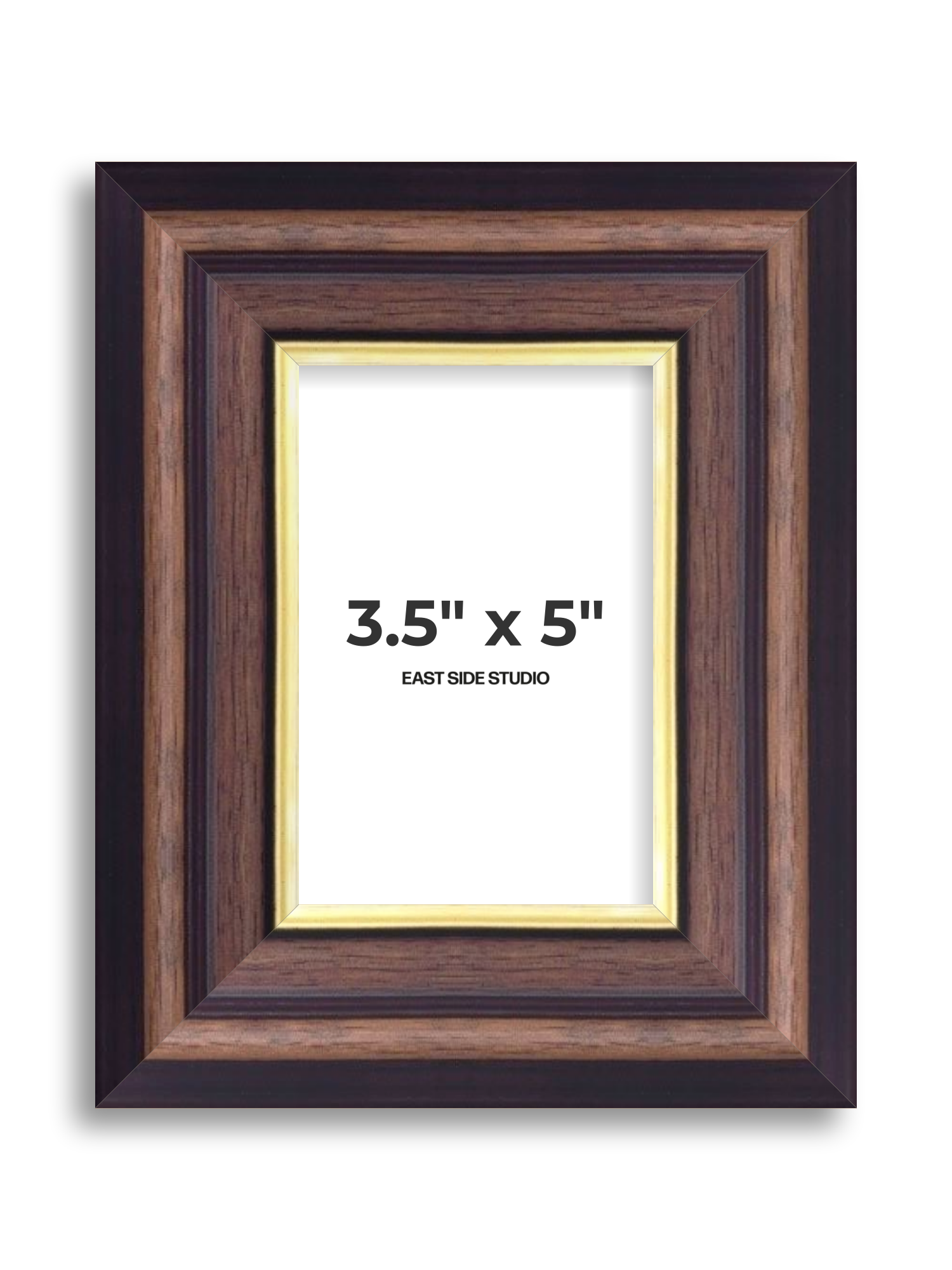 Antique Walnut & Gold 3.5" x 5" picture frame