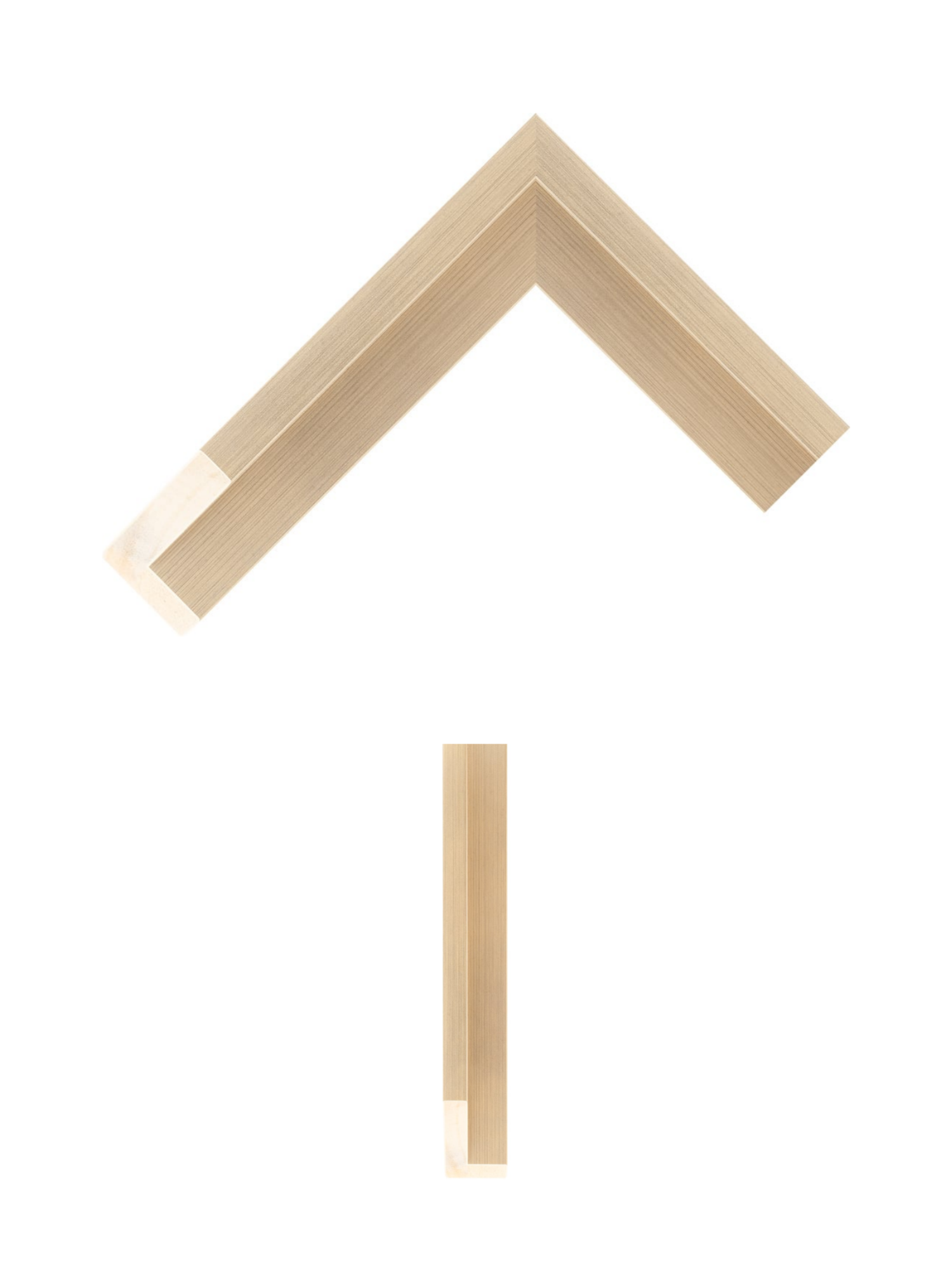 Champagne canvas tray frame corner and side profile