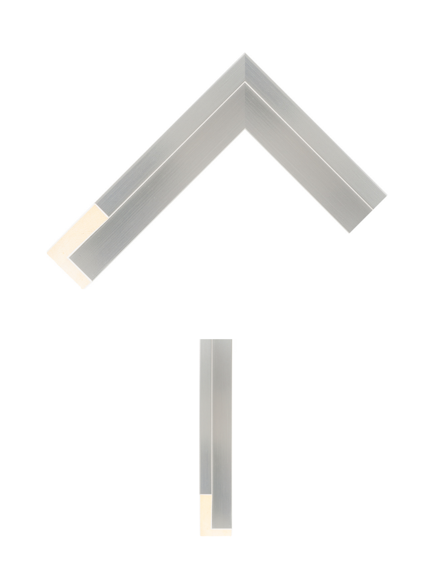 Light silver canvas tray frame corner and side profile