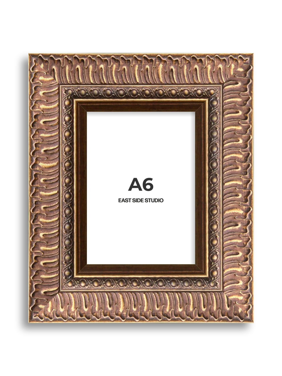 Palmette Burnished Gold A6 picture frame