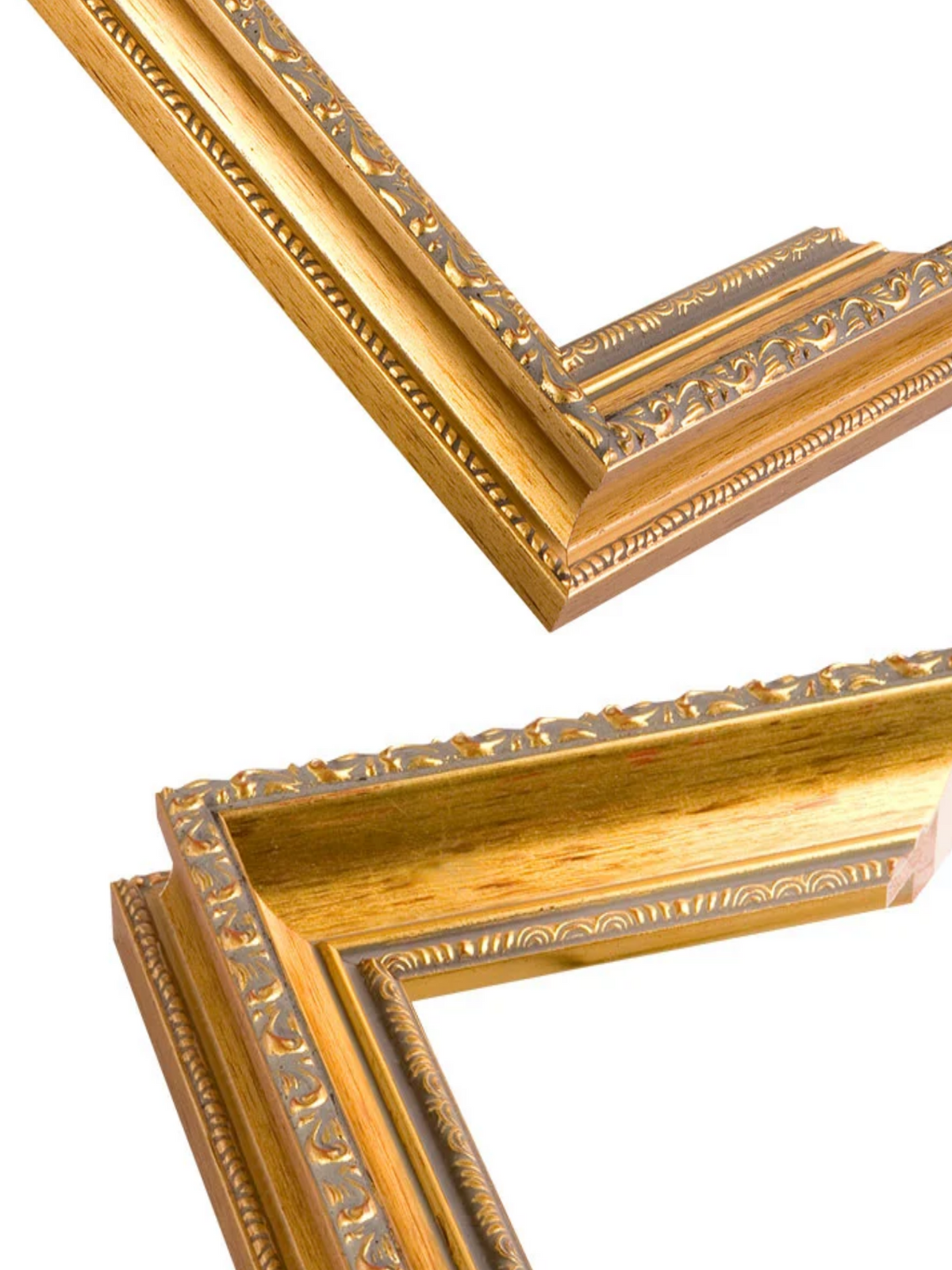 Florin Sculpted Gold picture frame chevron view