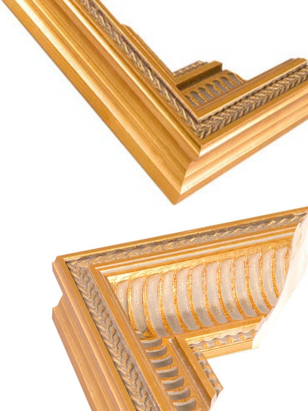 Portico Gold picture frame chevron view