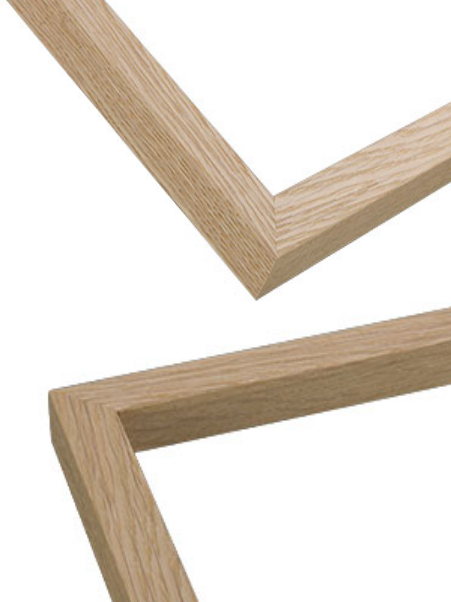 Solid Oak picture frame chevron view