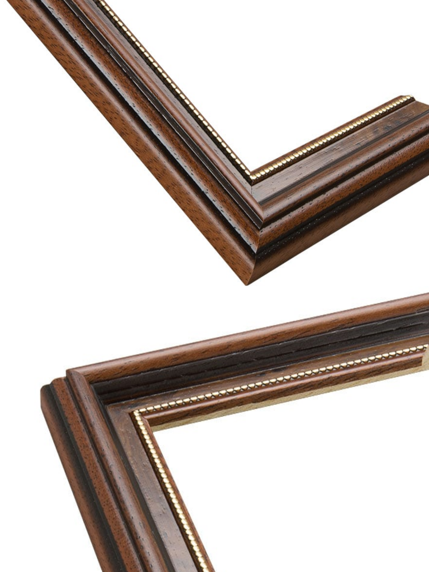 Beaded Walnut picture frame chevron view