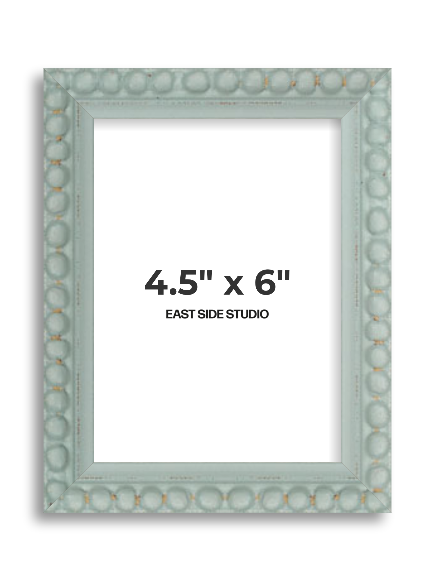 Sea Foam Grey Bobbin 4.5" x 6" picture frame