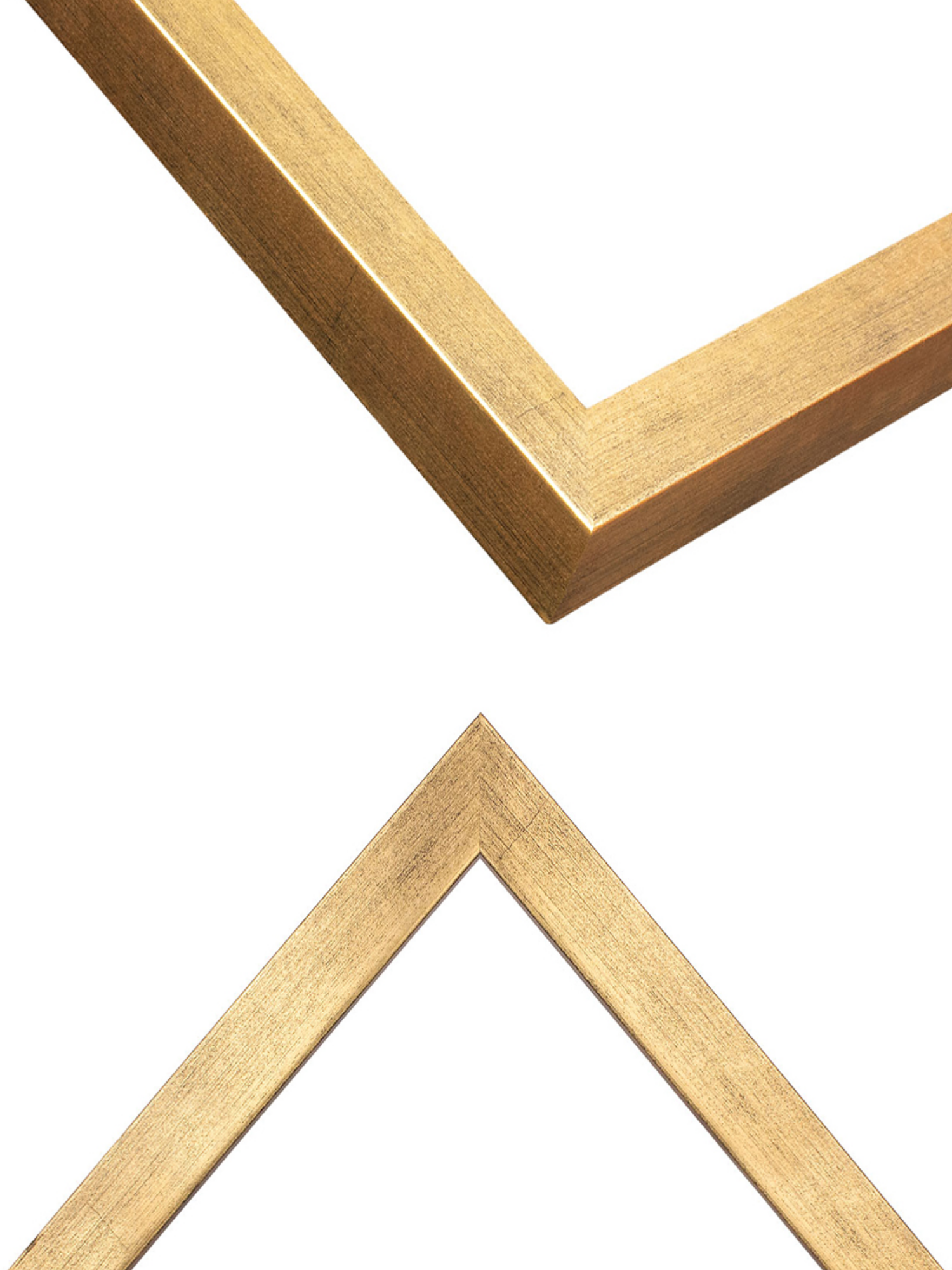 Antique Gold picture frame chevron view