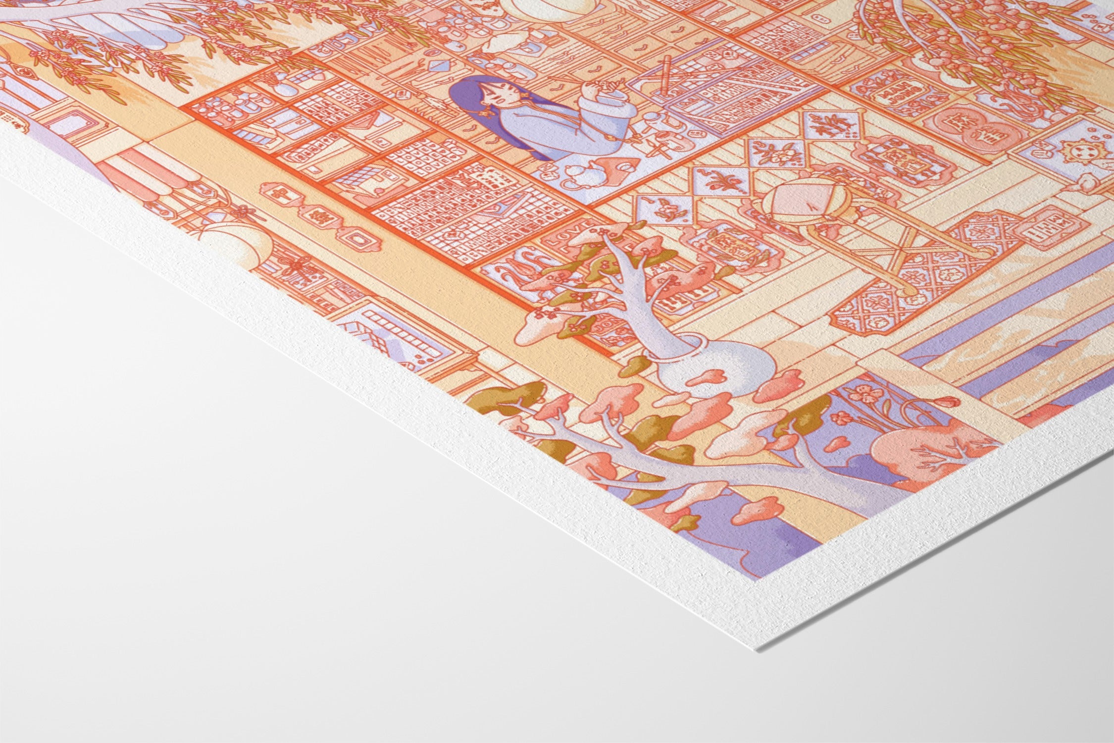 Mahjong Carver - Laurenleely - Hahnemuhle German Etching 310gsm |frame=Hahnemuhle German Etching 310gsm|
