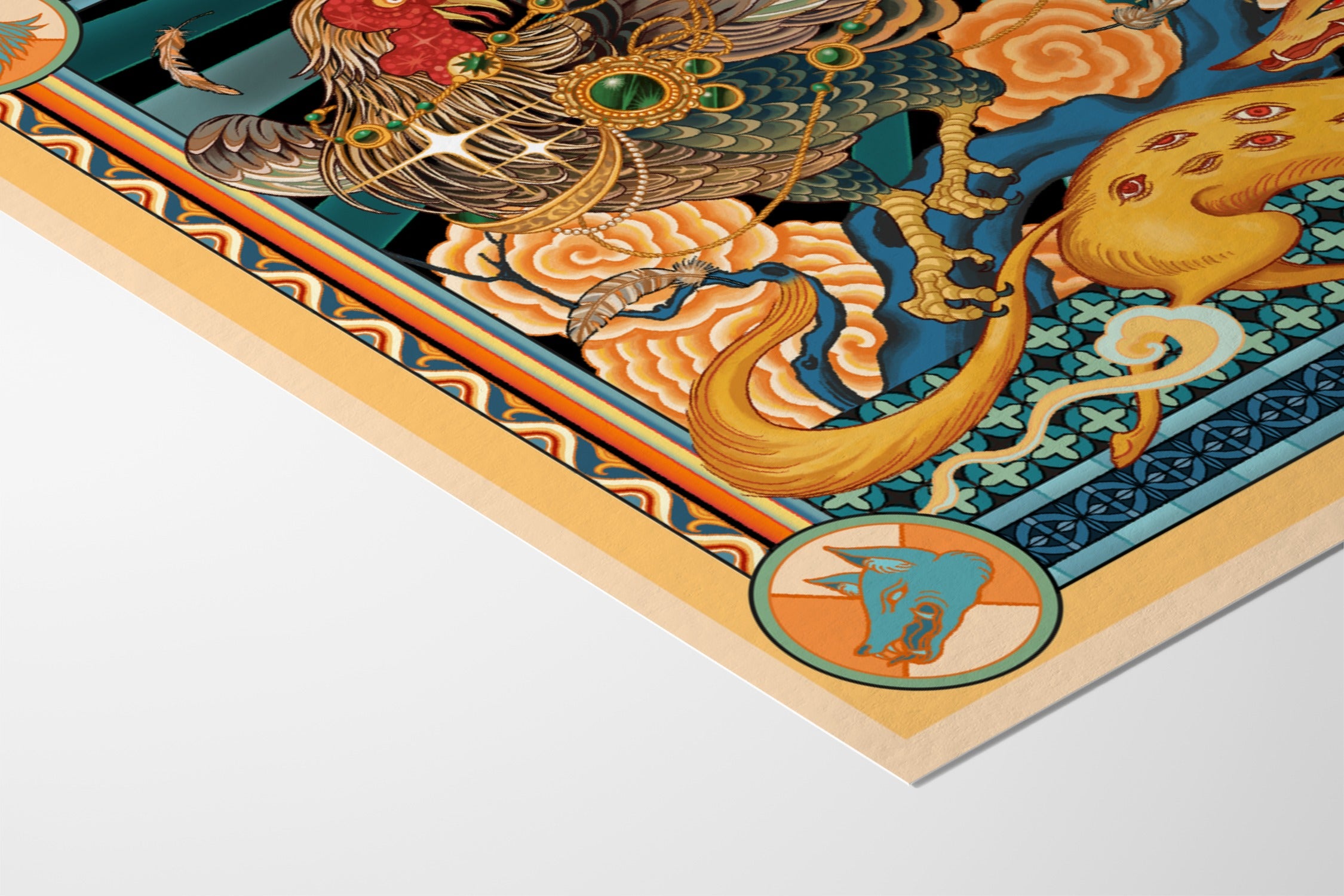 Rooster and Fox - Toma Nguyễn - Fine Art Paper 200gsm |frame=Fine Art Paper 200gsm|