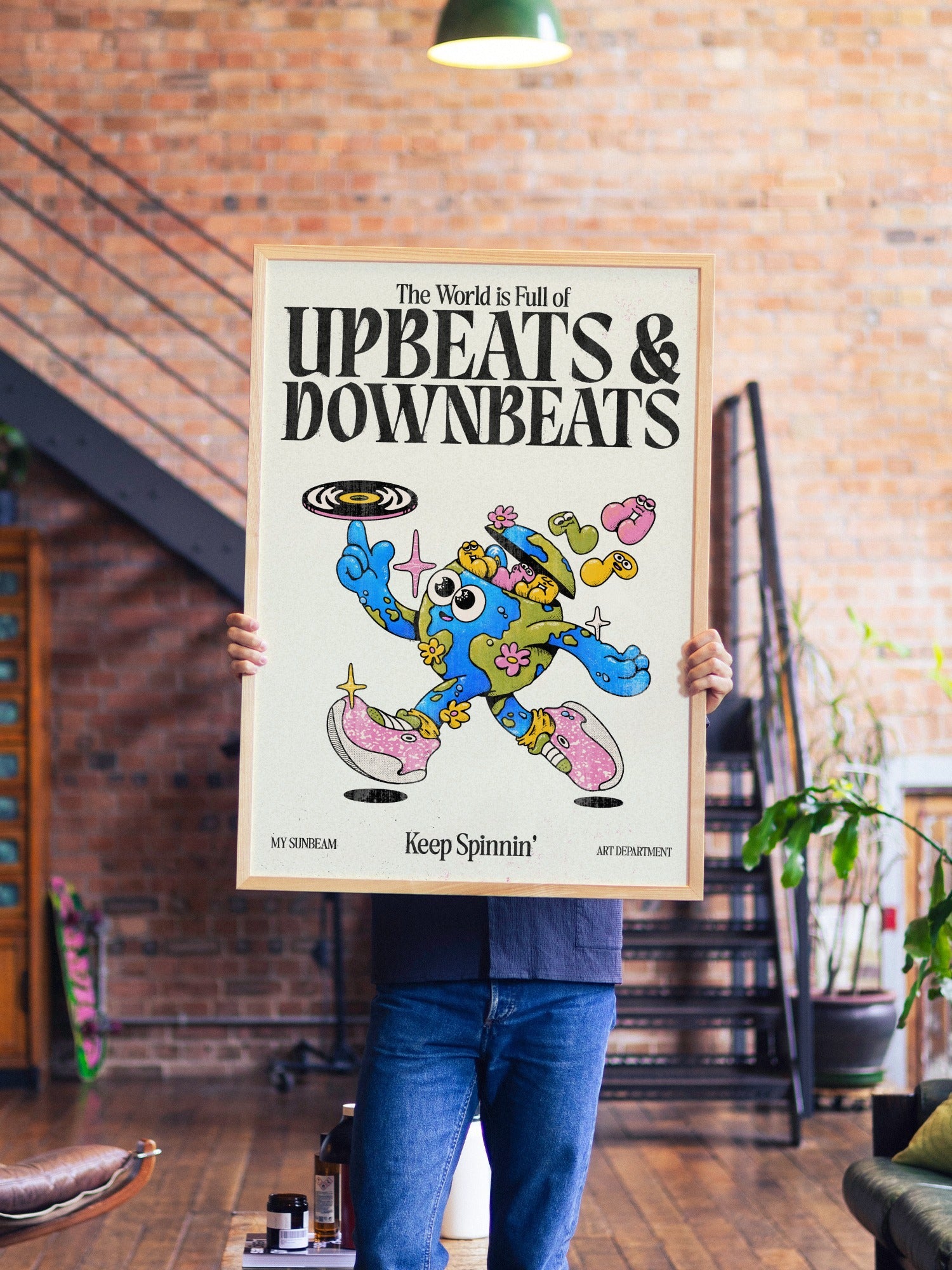 Upbeats & Downbeats - Off White - My Sunbeam - A1 - Natural Wood Frame |frame=A1 - Natural Wood Frame| |type=lifestyle|