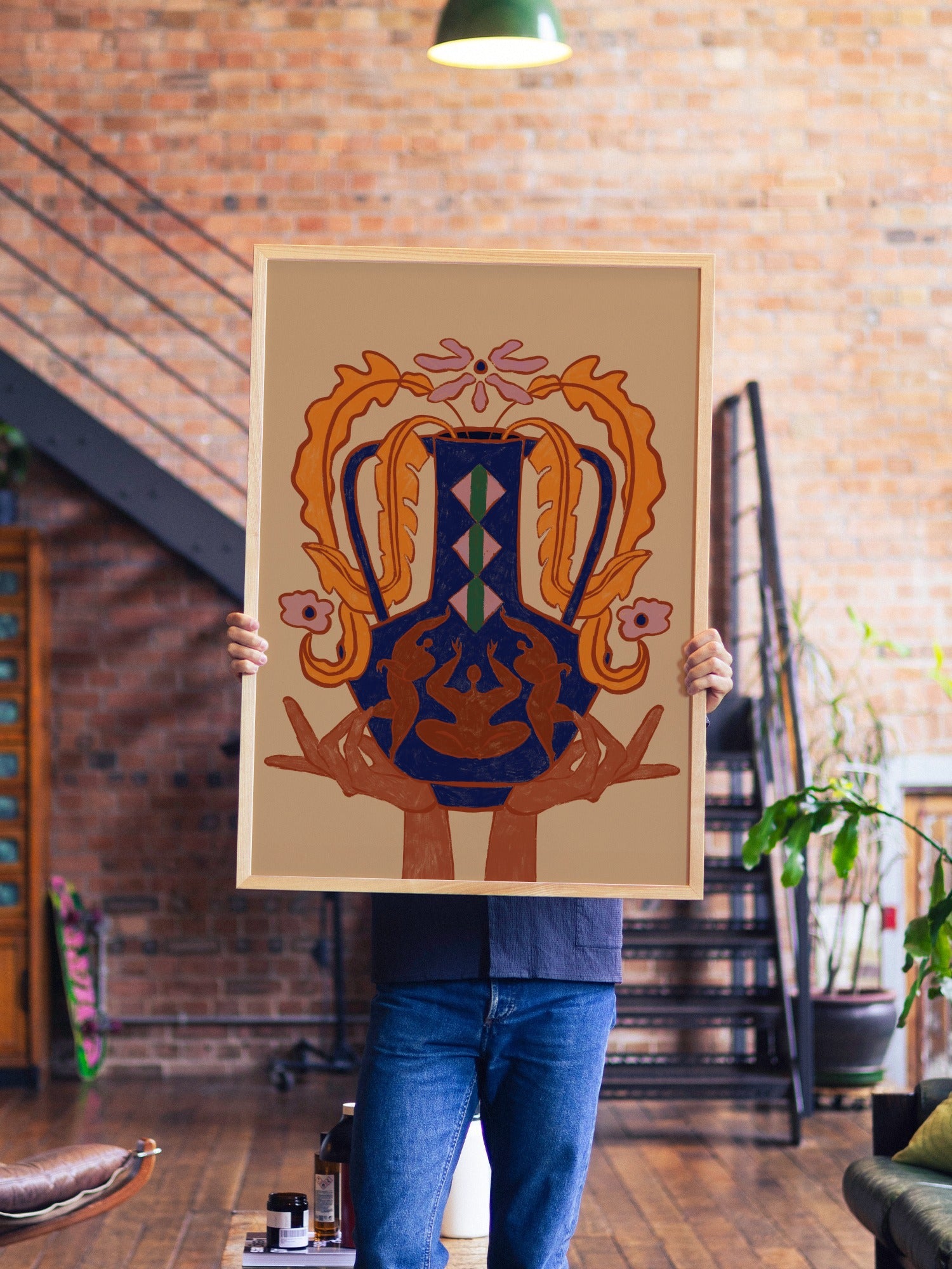 Vase Collection Blossom - Arty Guava - A1 - Natural Wood Frame |frame=A1 - Natural Wood Frame| |type=lifestyle|