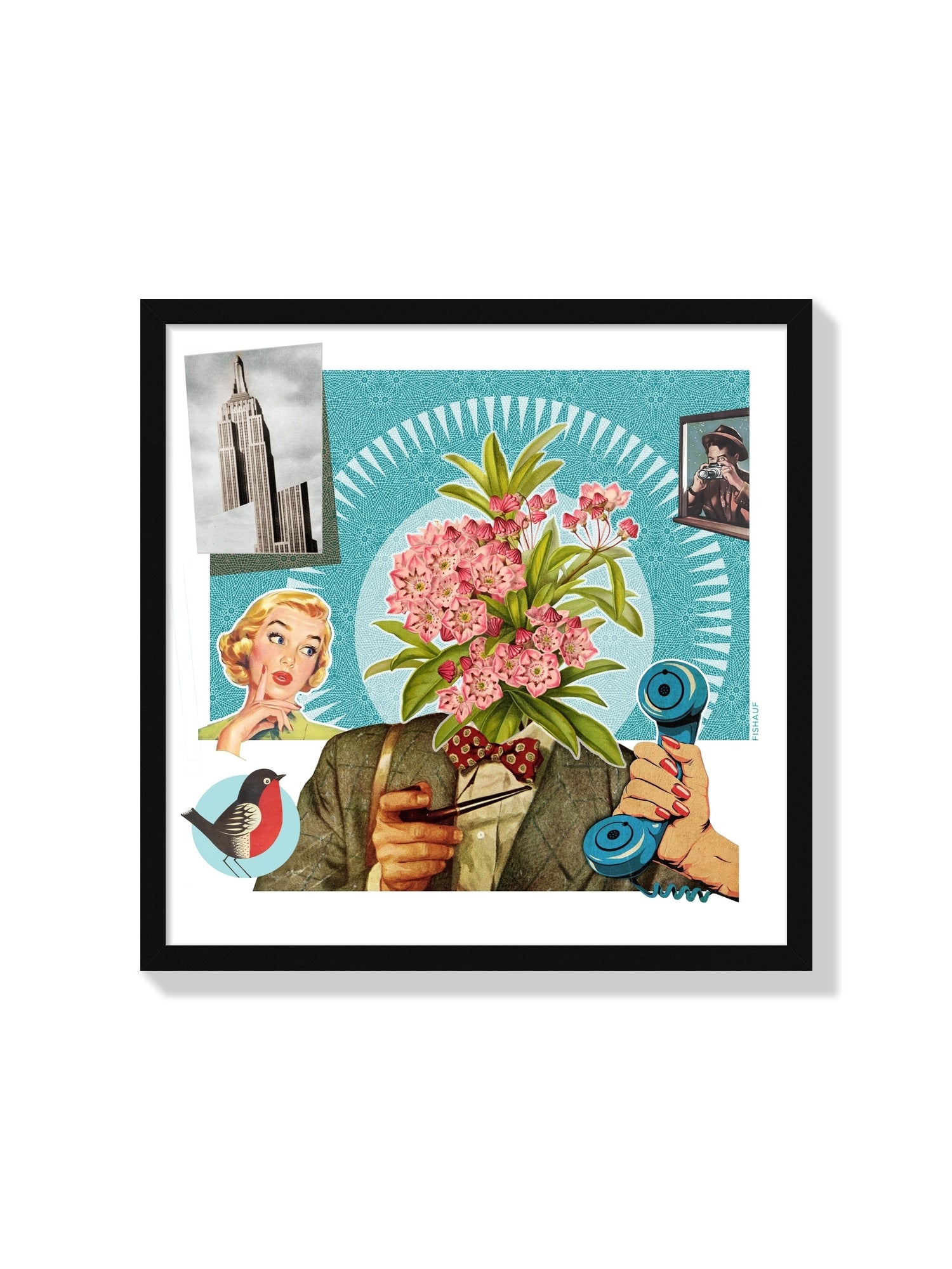 "TELEPHONE" fine art print by Louis Fishauf in black frame. |frame=Black Frame|