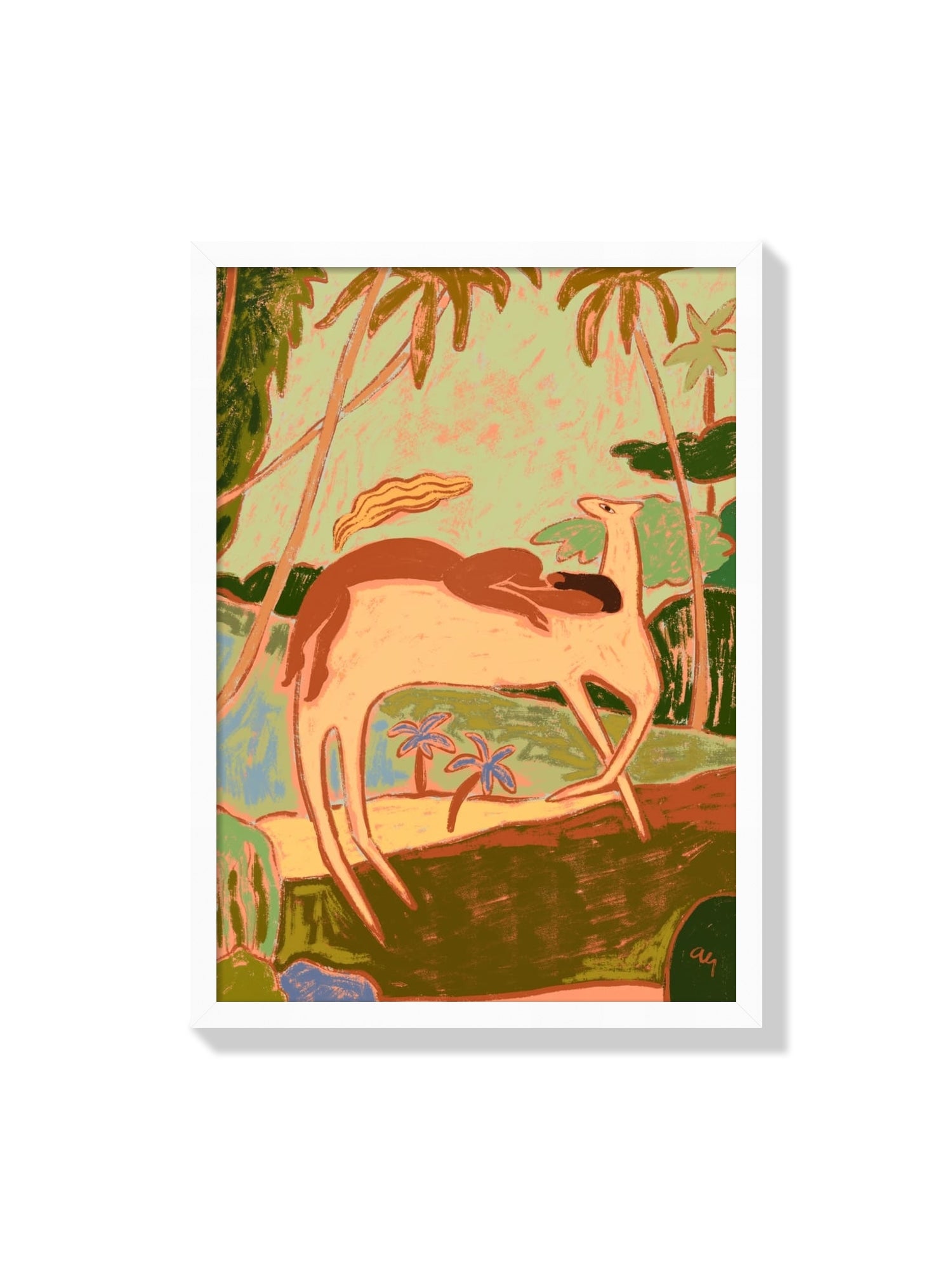 "Spirit Horse" by Arty Guava fine art print in white frame, highlighting equine elegance and artistic flair |frame=White Frame|