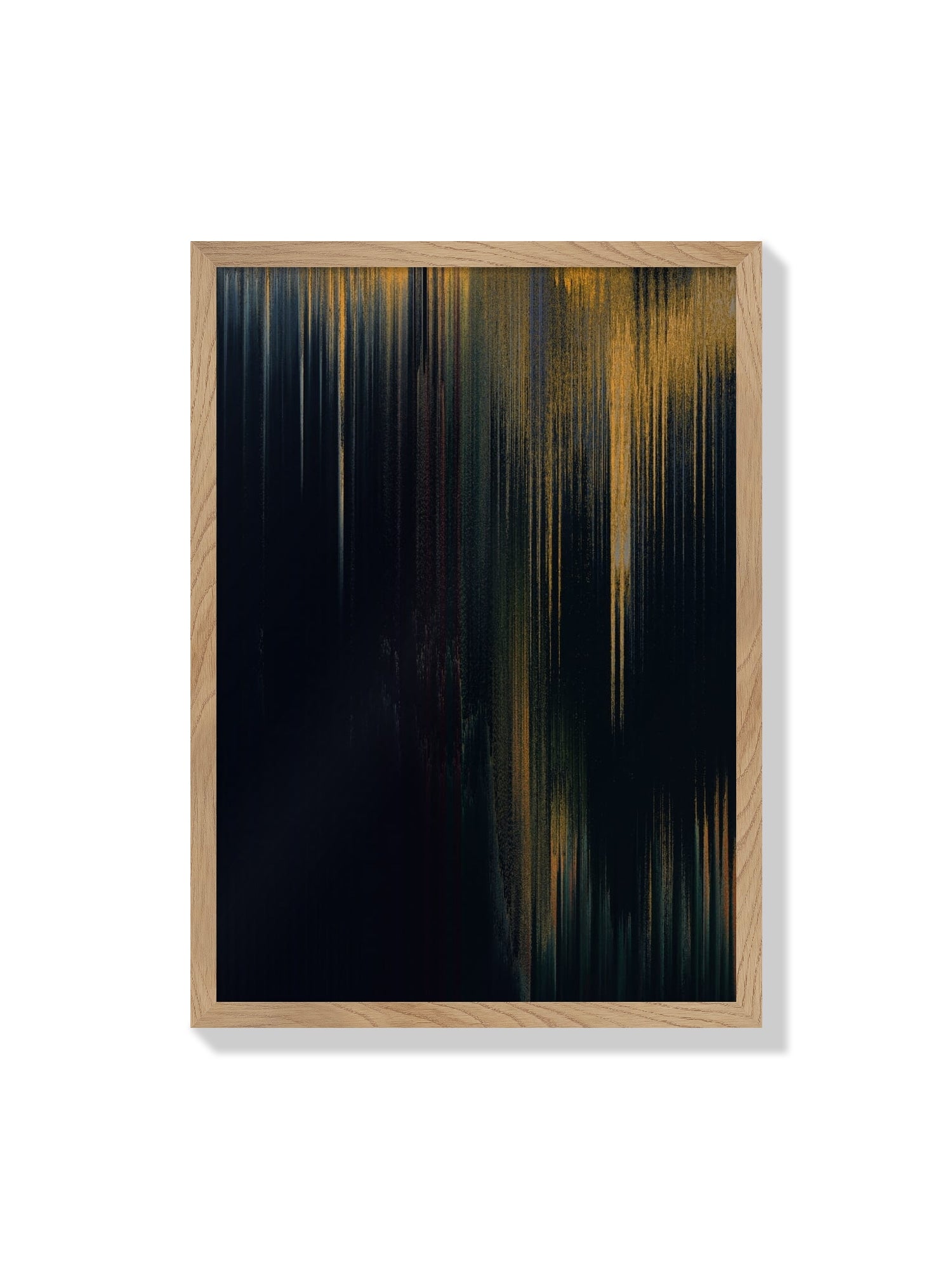 "Glitch 26.303 On Hold" by Aaron Borchardt fine art print in Natural Frame, showcasing abstract digital design. |frame=Natural Frame|