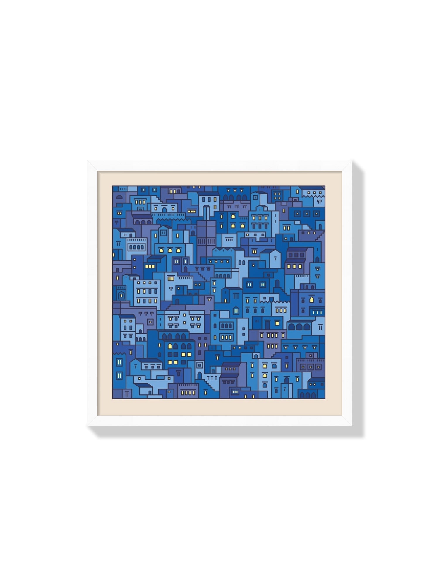 Fine art print "Settlements 04 – Chefchaouen, Morocco" by Rick Crane in white frame. |frame=White Frame|