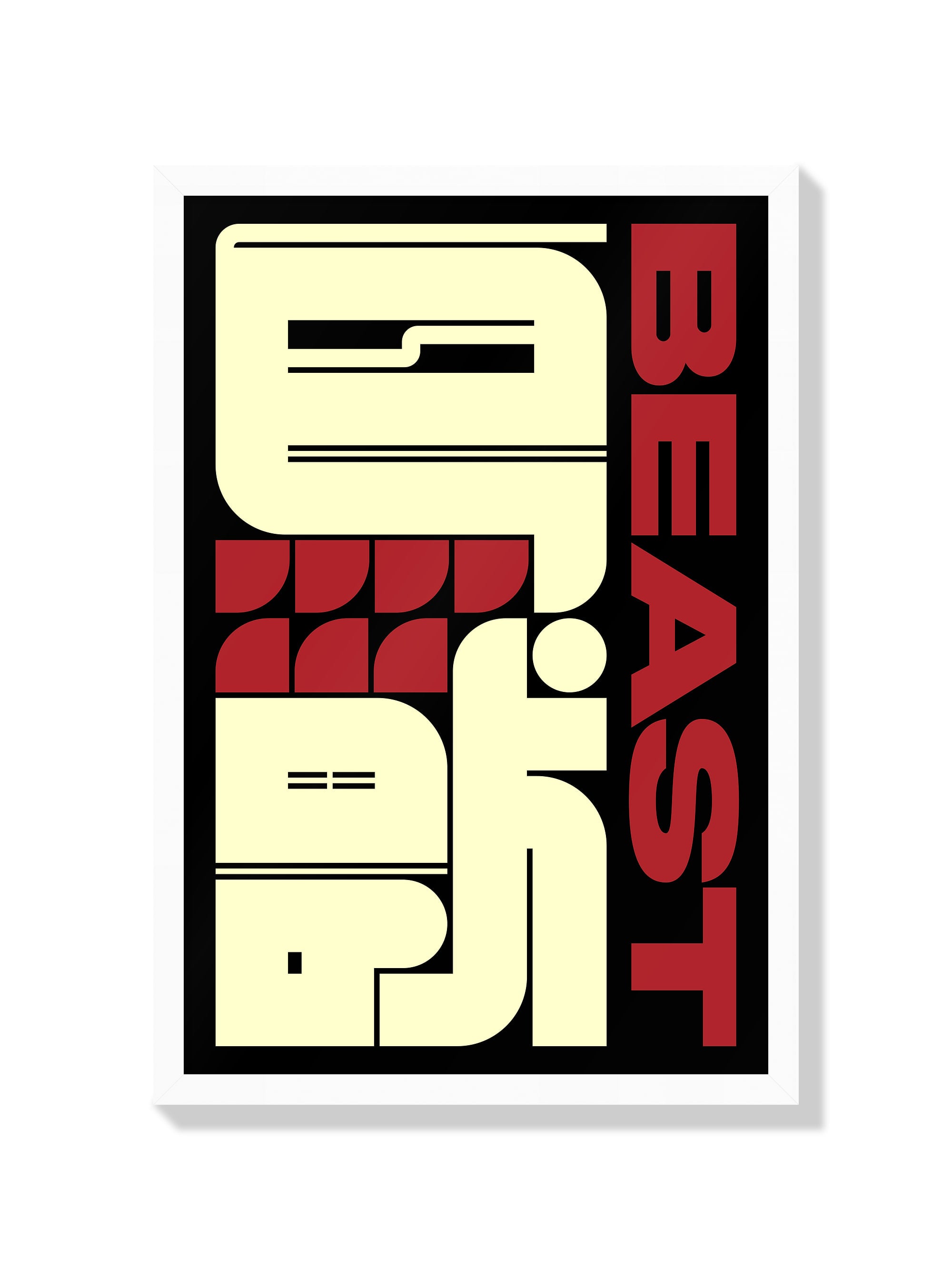 "鳥獣#2 (Beast)" fine art print by Kenichi Minami in white frame. |frame=White Frame|
