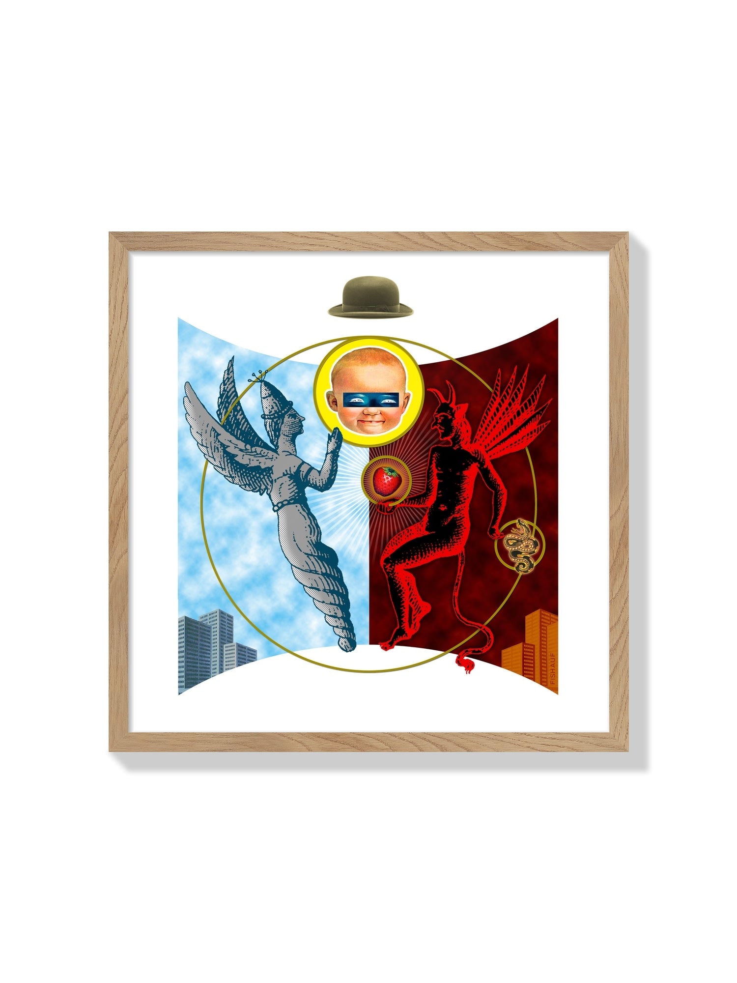 Fine art print "TEMPTATION" by Louis Fishauf in a natural frame. |frame=Natural Frame|